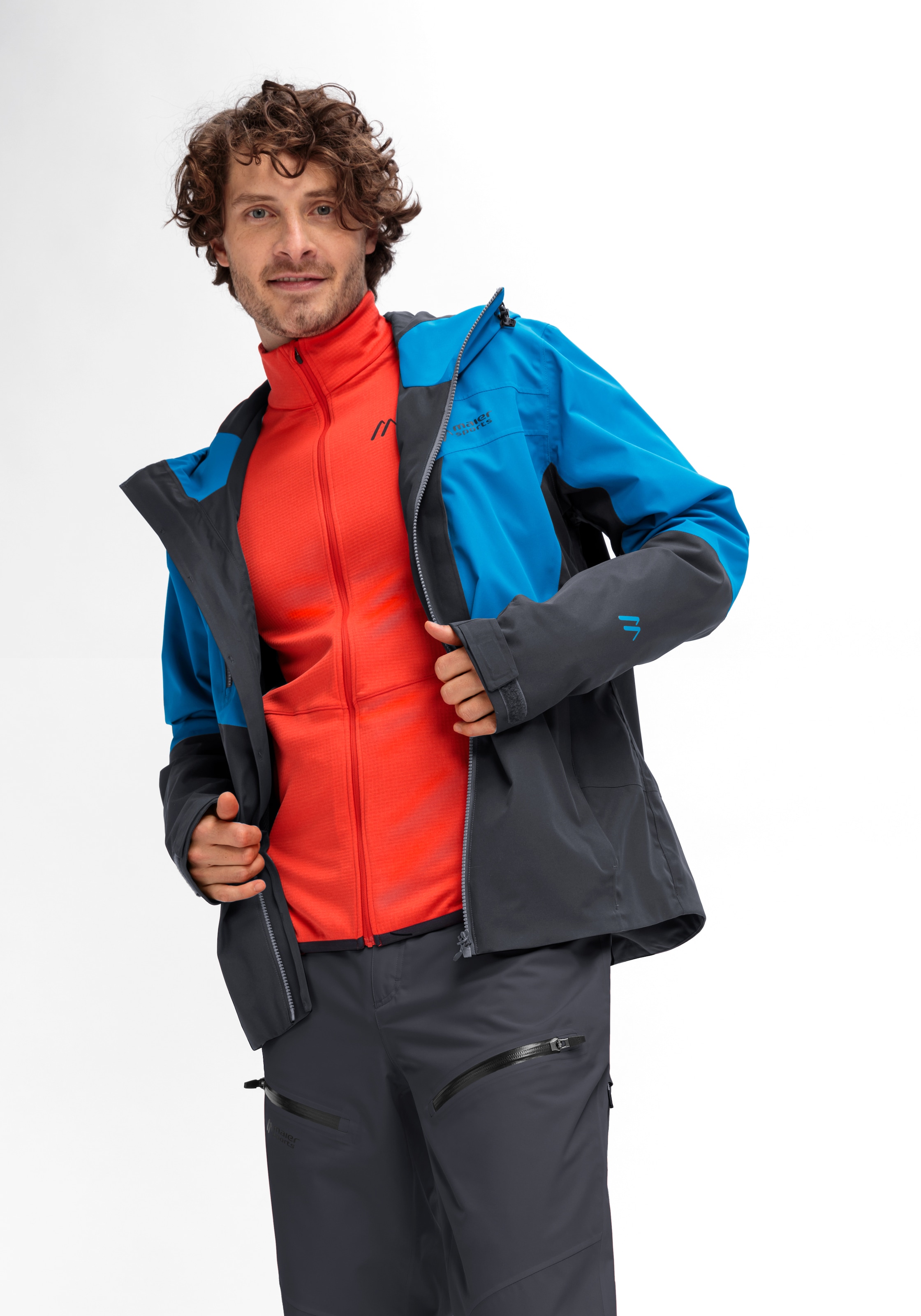 Maier Sports Funktionsjacke »Lindon M«, Herren Outdoorjacke, wasserdicht, RV-Taschen, Kapuze