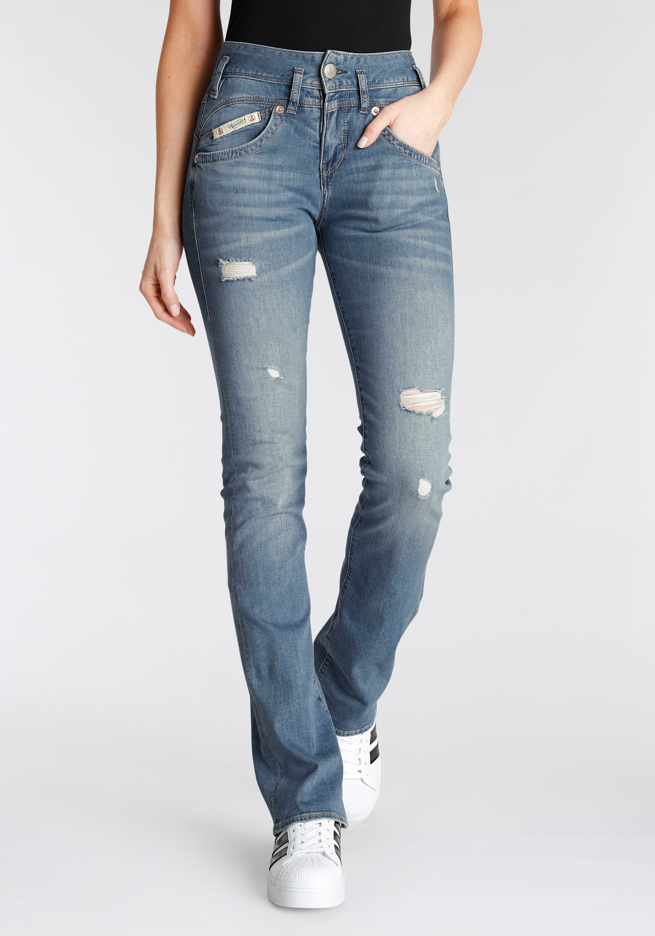Bootcut-Jeans »PEARL«, Destroyed-Look