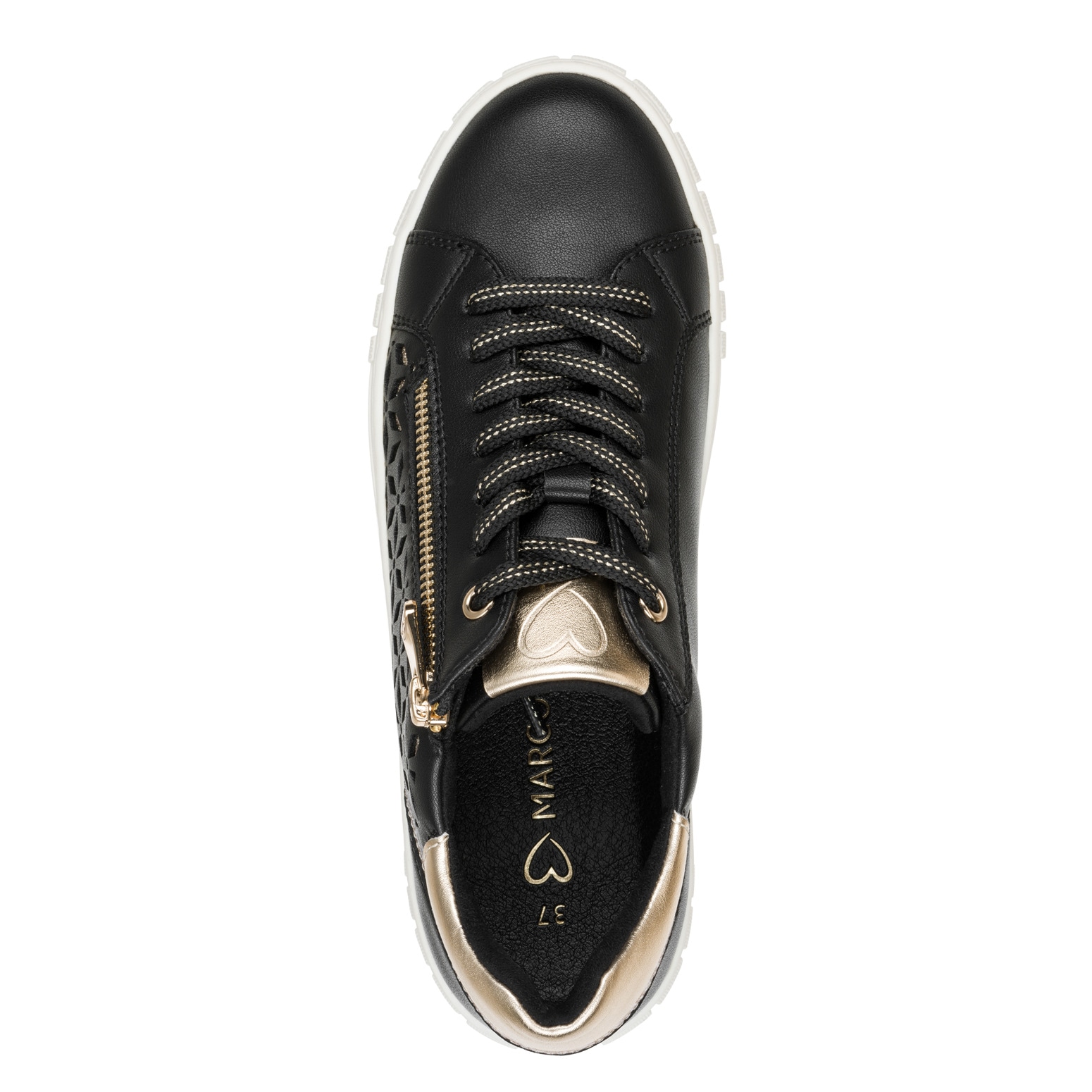 MARCO TOZZI Plateausneaker  , Freizeitschuh, Halbschuh, Schnürschuh mit unterlegtem Lochmuster