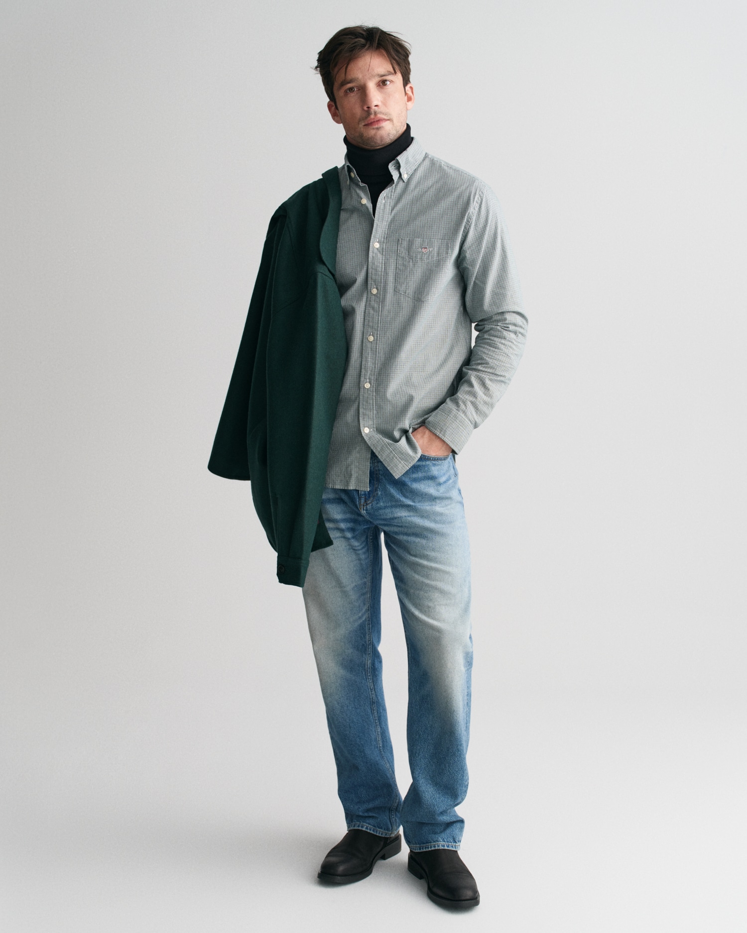 Gant Langarmhemd »REG POPLIN MICRO GINGHAM SHIRT«, Regular Fit Popeline Hemd mit Vichy-Minikaro