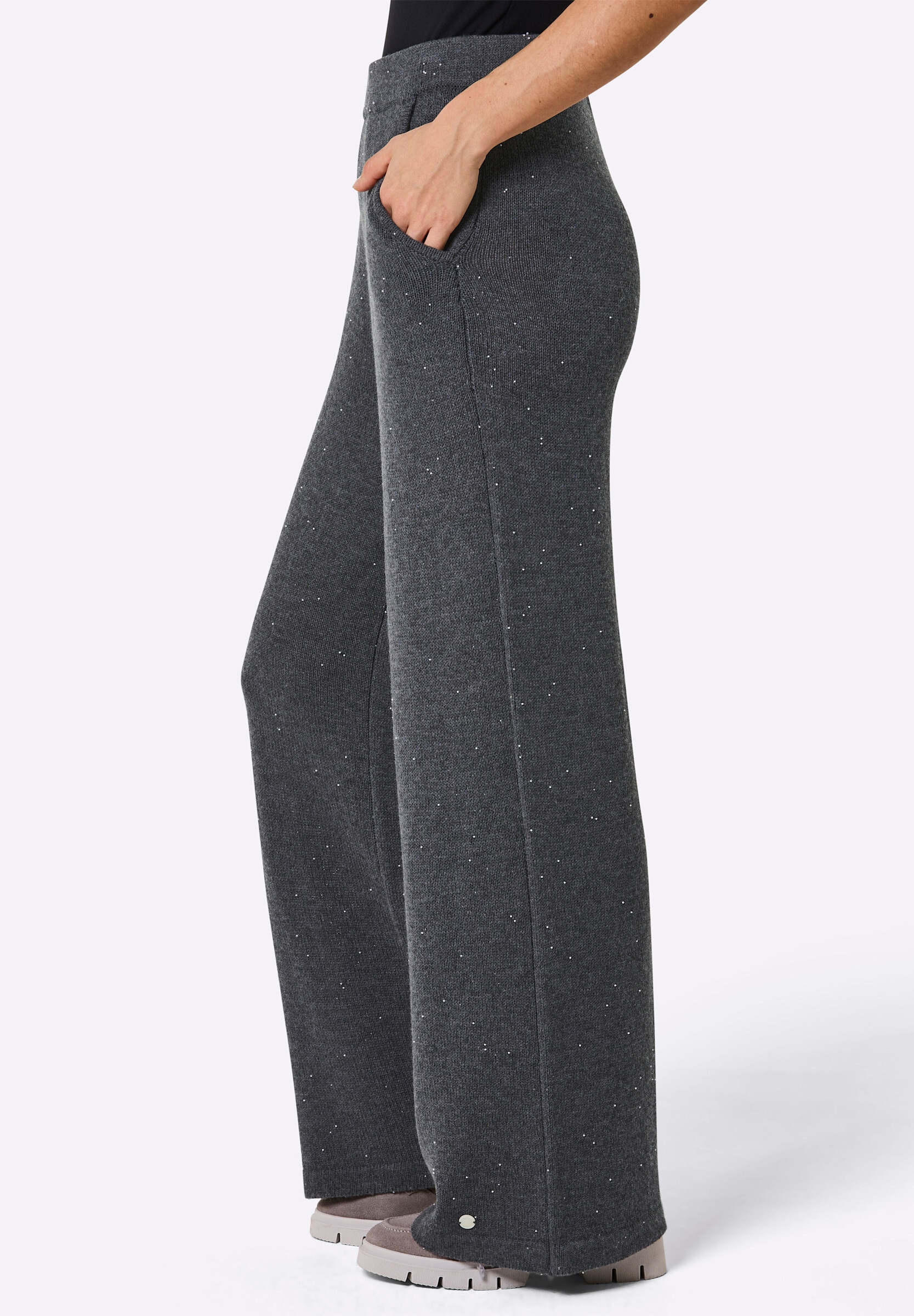 creation L Schlupfhose »Kaschmir-Woll-Strickhose Strickhose mit Zierperlen«