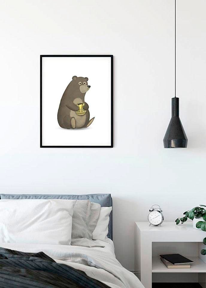 Poster »Cute Animal Bear«, Tiere, (1 St.), Kinderzimmer, Schlafzimmer, Wohnzimmer