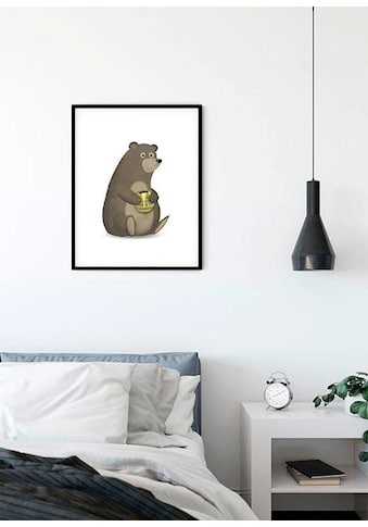 Poster »Cute Animal Bear«, Tiere, (1 St.), Kinderzimmer, Schlafzimmer, Wohnzimmer