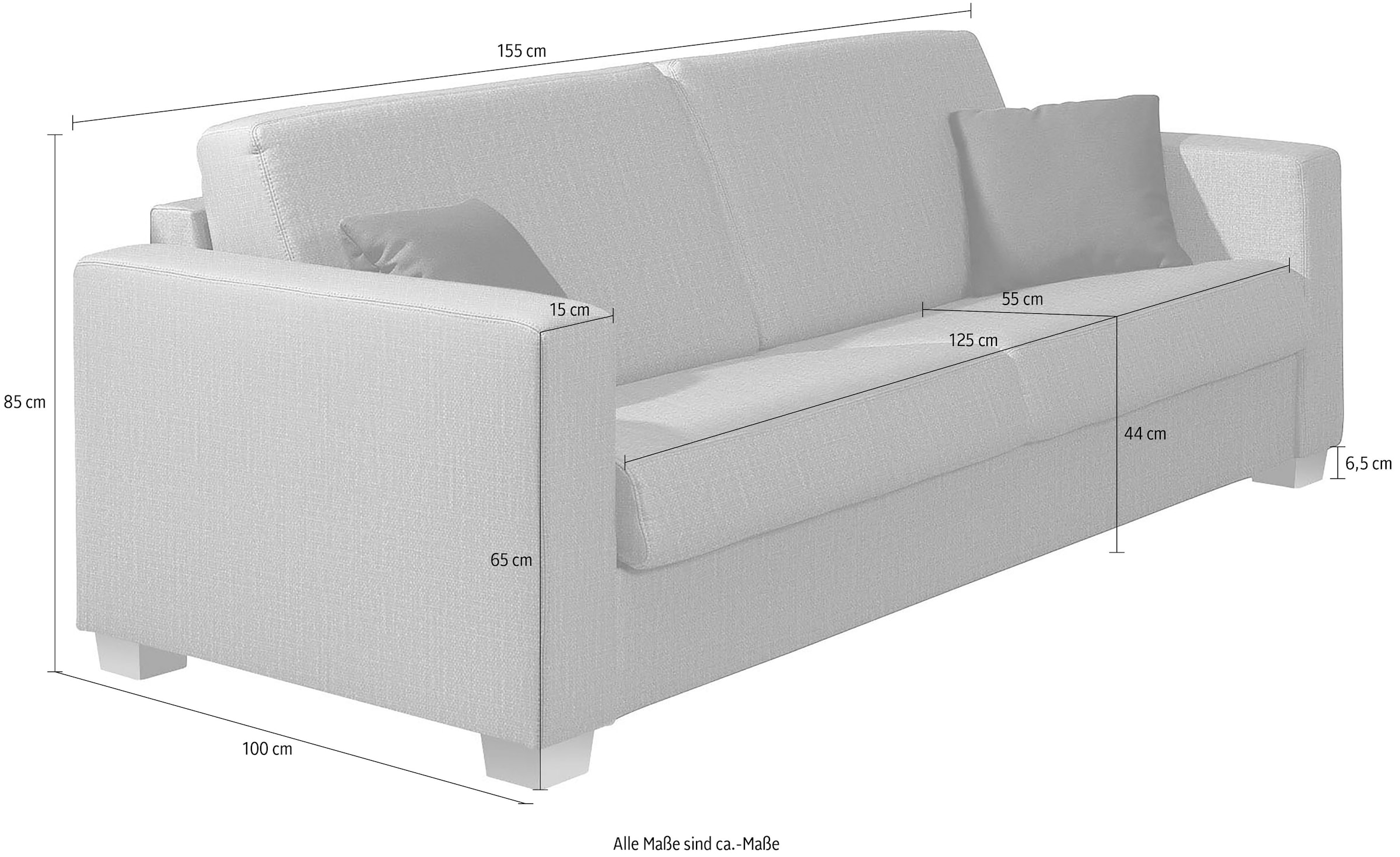 ADA trendline Schlafsofa »Verdi«, mit echter Kaltschaummatratze, zum Ausklappen, Breite 155 cm