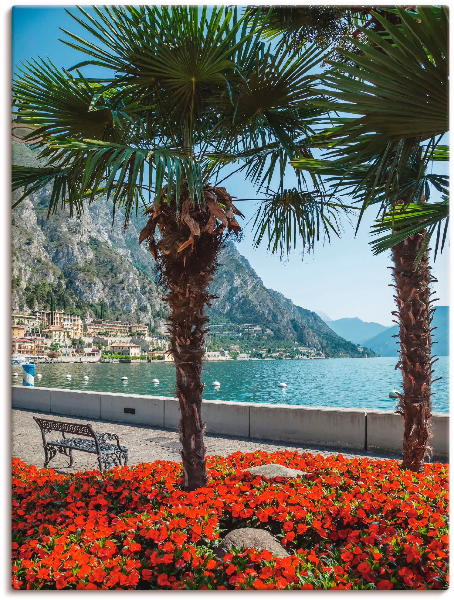 Artland Leinwandbild »Gardasee Limone sul«, Europa, (1 St.), auf Keilrahmen gespannt