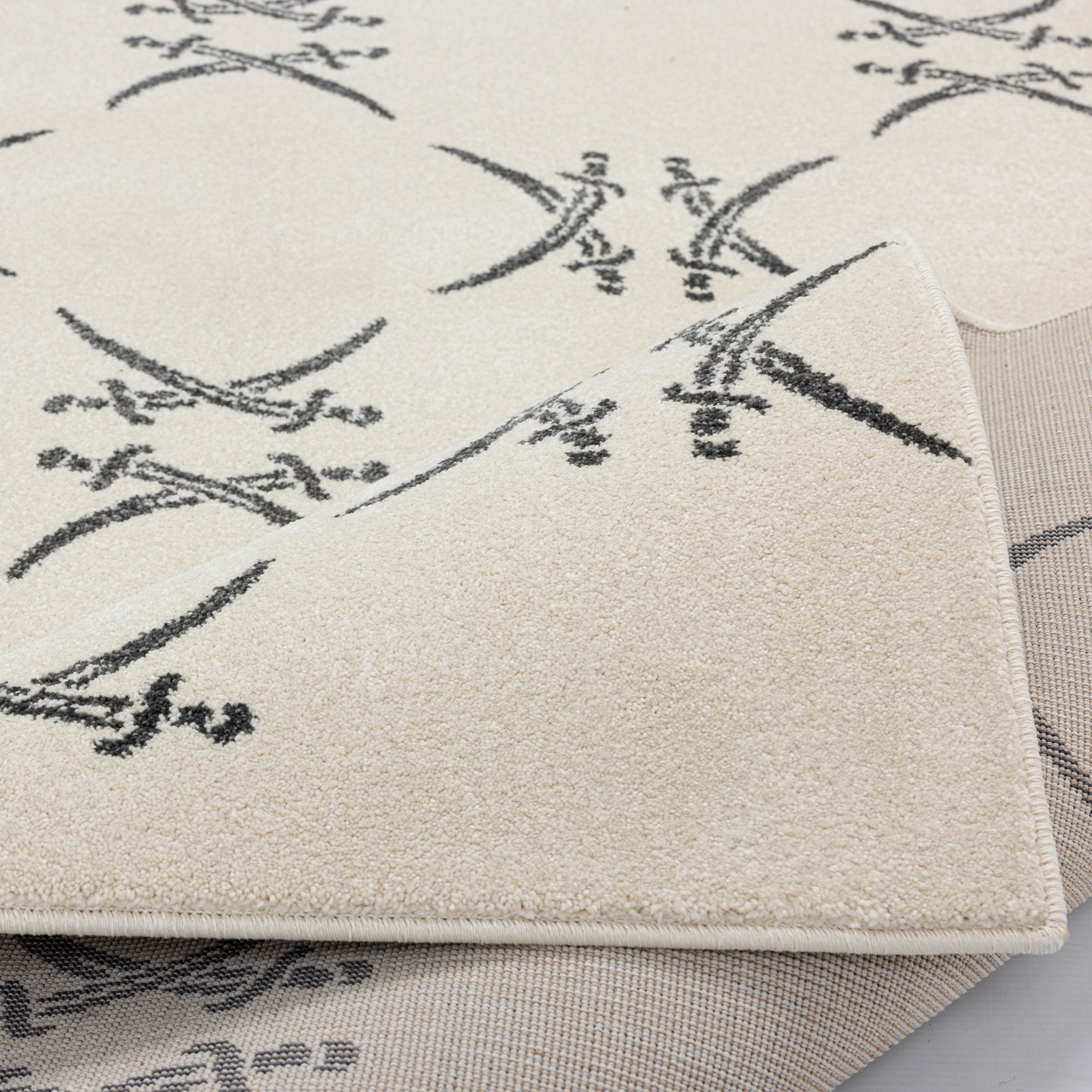 Sansibar Teppich »Heide SA-037« rechteckig 10 mm Höhe modernes Design, mit Motiv: gekreuzte Säbel, Wohnzimmer