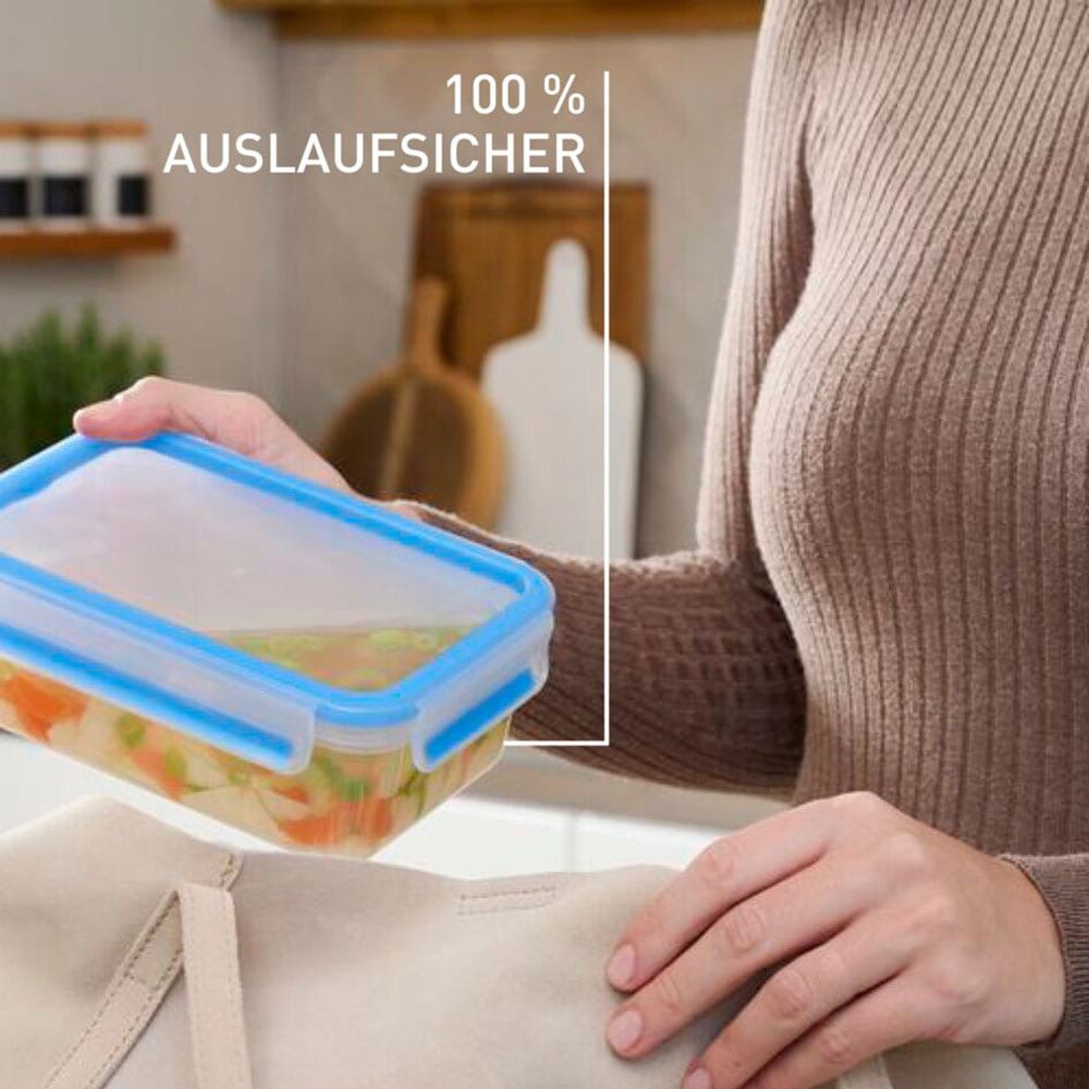 Emsa Frischhaltedose »Clip & Close Set, rechteckig, 100 % dichte Aufbewahrungsboxen« spülmaschinen-, gefrier-, mikrowellenfest, Made in Germany