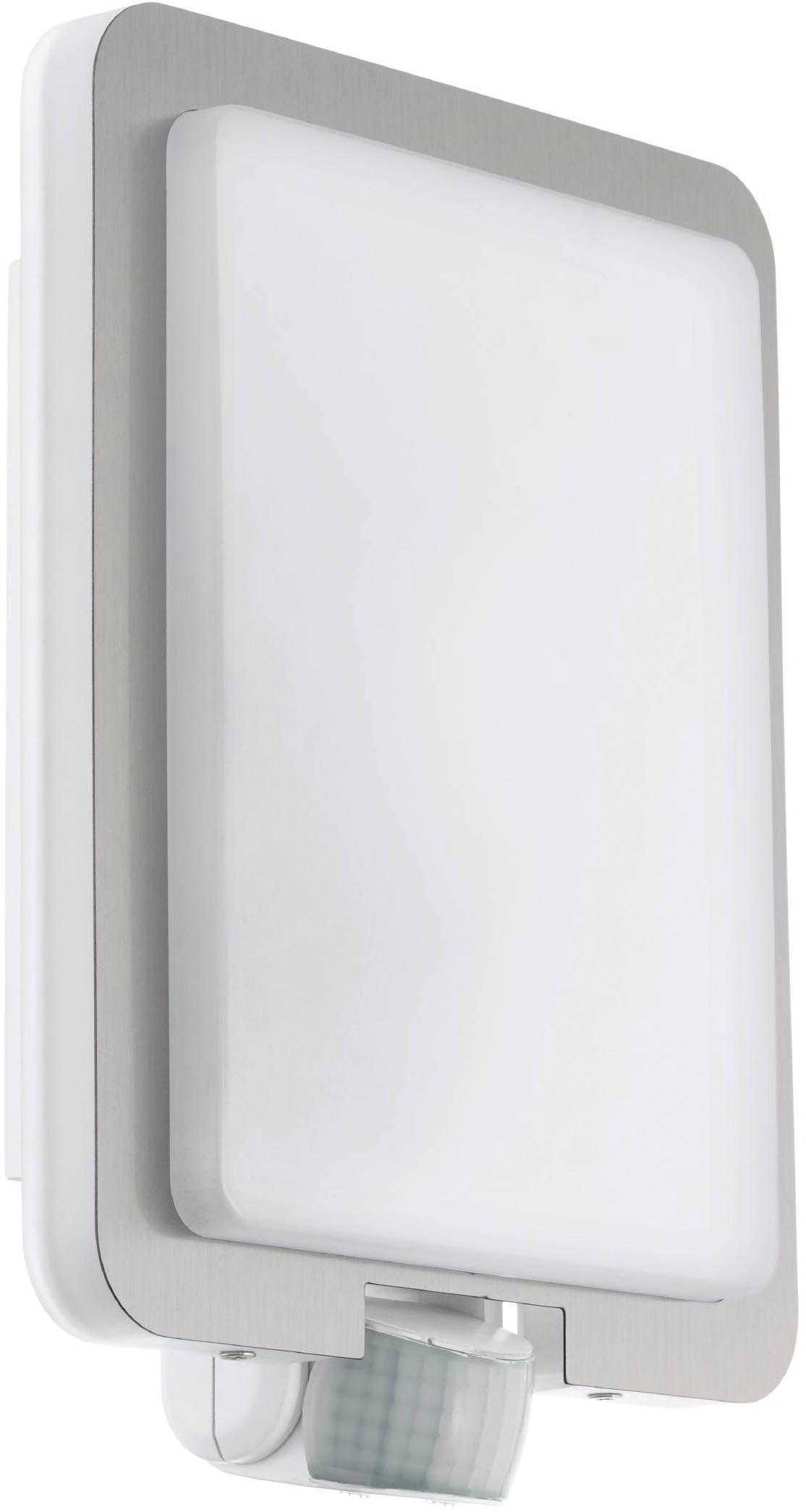 EGLO Wandleuchte »Mussotto Außen-Wandlampe, Außenleuchte, Außenlampe, IP44, Flurlampe« E27 1 Stk. Wand-/Deckenleuchte - L21 x H30,5 x AL9 cm - edelstahl, weiß