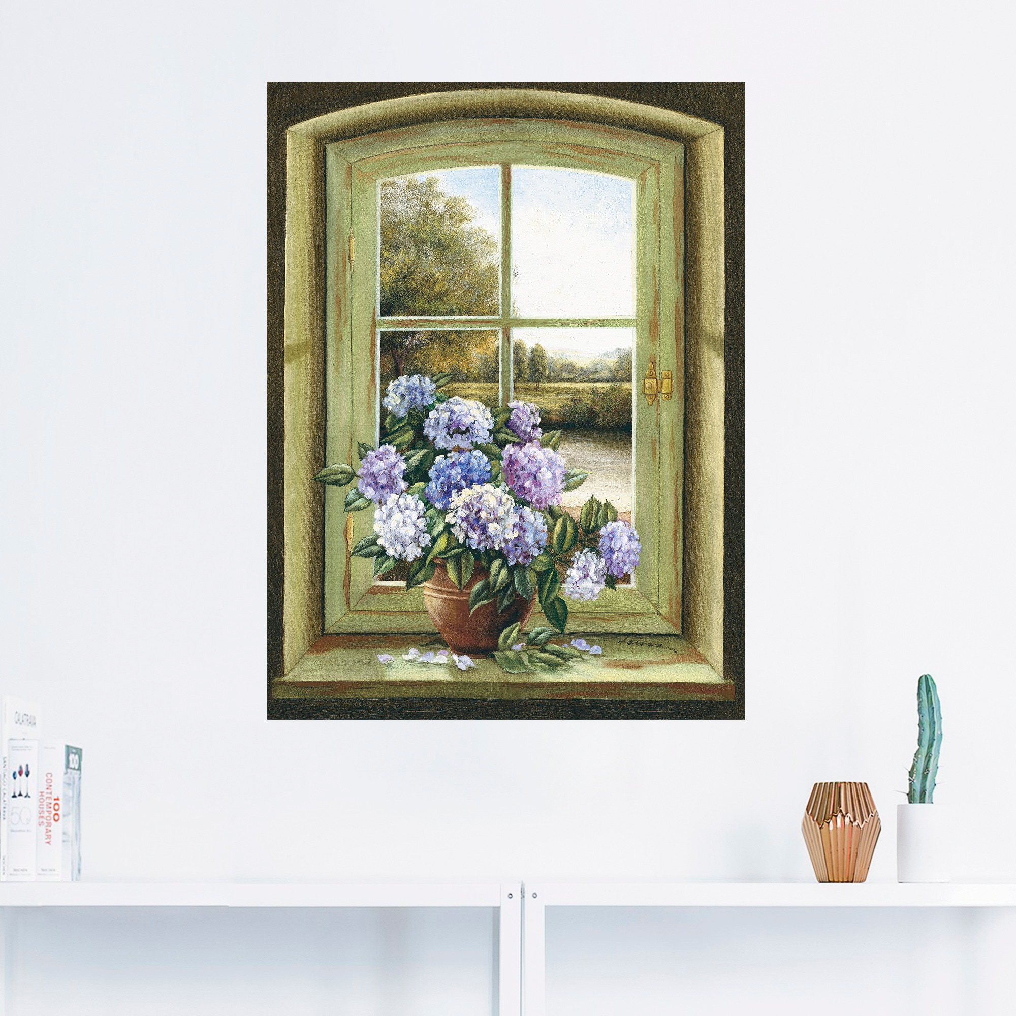 Artland Wandbild »Hortensien am Fenster«, Arrangements, (1 St.), als  Alubild, Leinwandbild, Wandaufkleber oder Poster in versch. Größen im OTTO  Online Shop