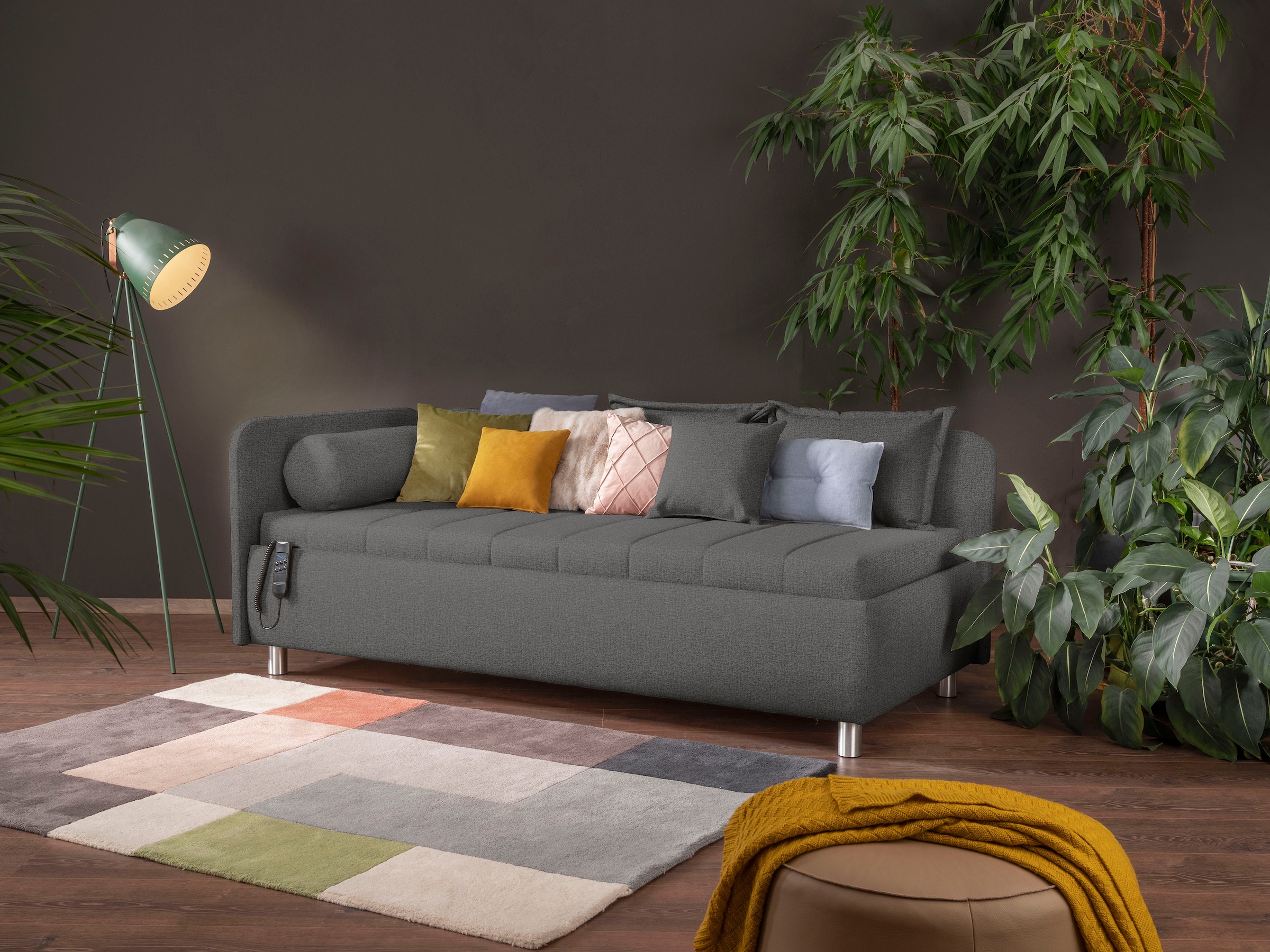 alina Schlafsofa »Kiana«, Liegefläche 90/200 cm oder 100/200 cm, Bettkasten, Zierkissen-Set