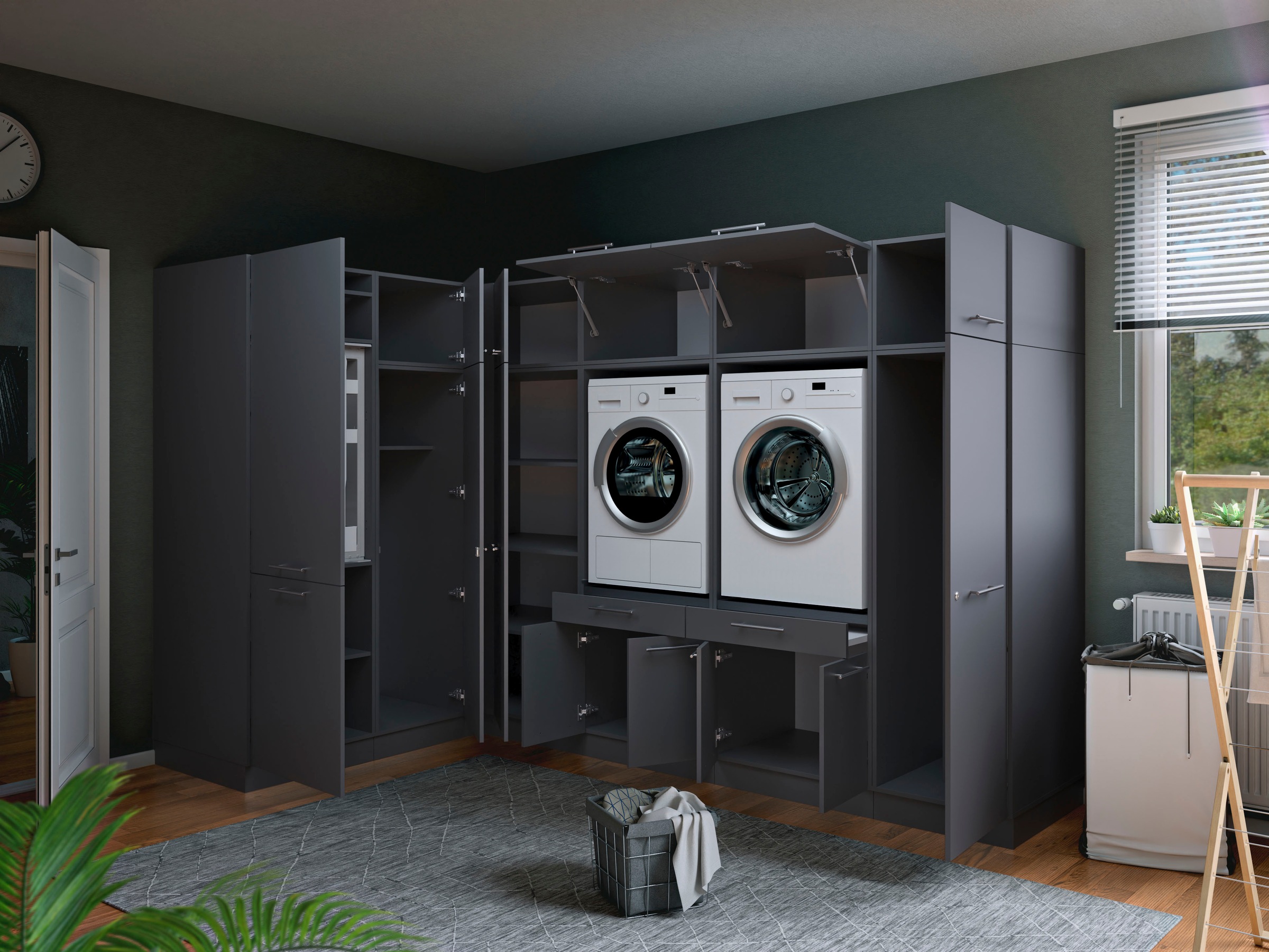 Laundreezy »Laundreezy, 11-tlg. Mehrzweckschrank-Set B/H/T 285/200/68 cm« 11 Stk. tlg.
