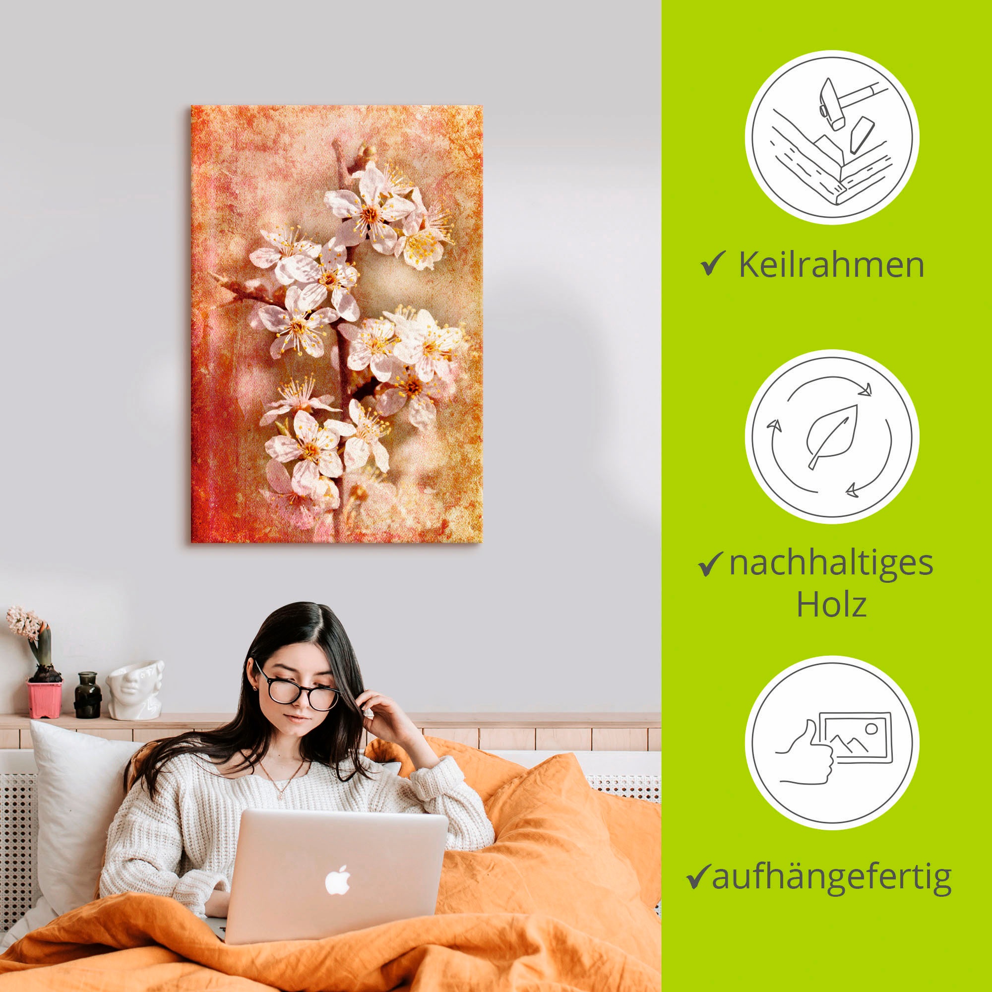 Artland Wandbild »Kirschblüten« Blumen 1 Stk. tlg. als Leinwandbild, Poster in verschied. Größen