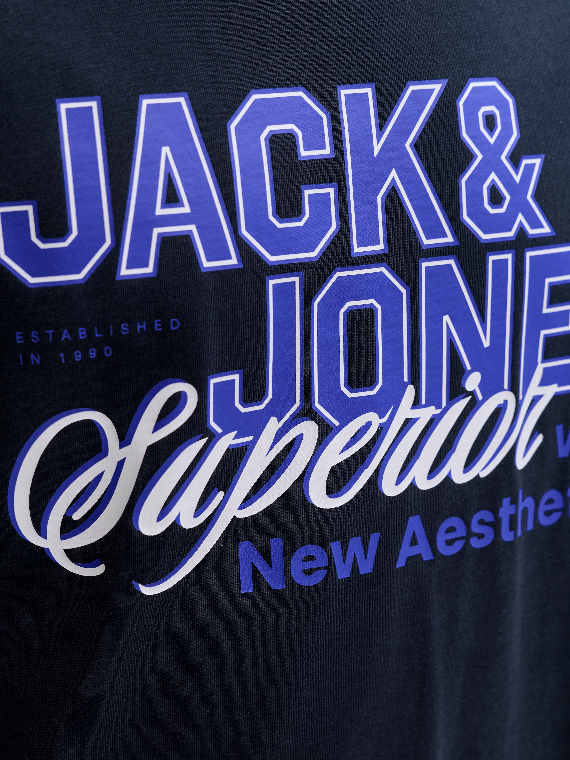 Jack & Jones PlusSize Rundhalsshirt »JJELOGO TEE SS O-NECK 2 COL SS26 SN PLS« mit auffälligem Print