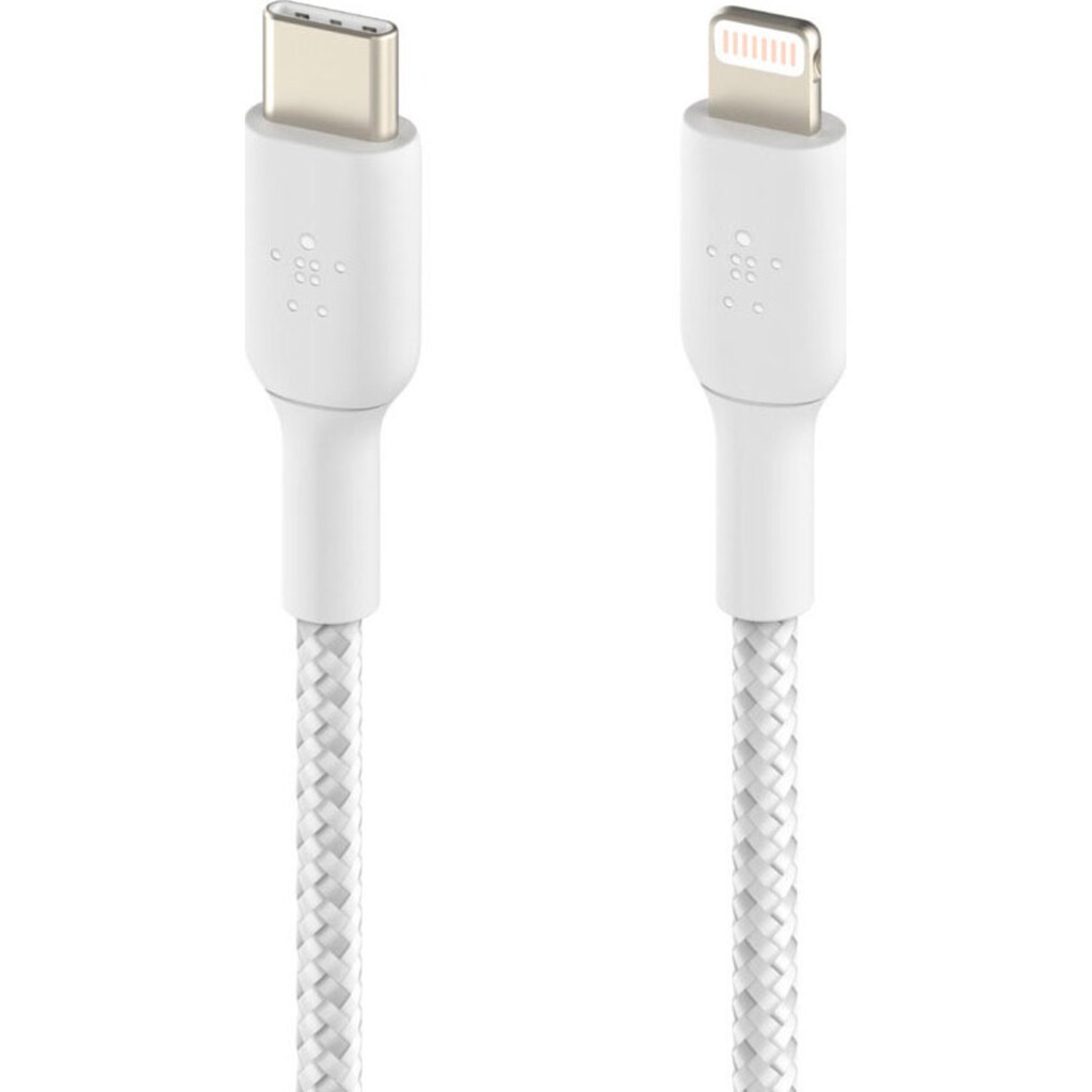 Belkin Smartphone-Kabel »Lightning/USB-C Kabel ummantelt mfi 1m«, Lightning-USB-C, 100 cm