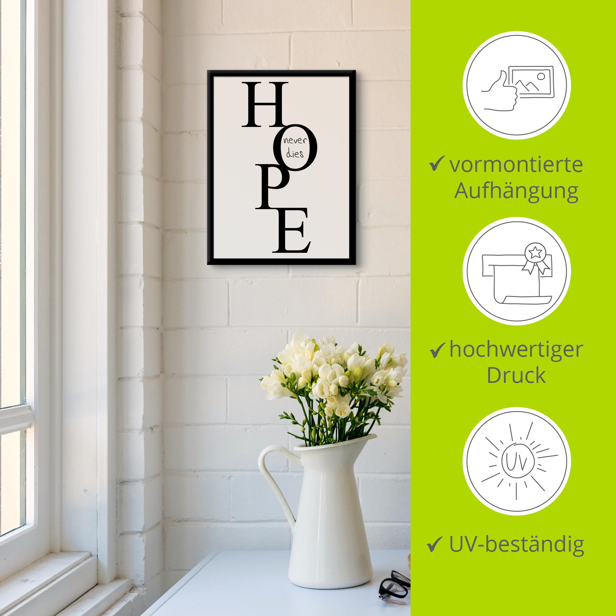 Artland Wandbild »Hoffnung«, Sprüche & Texte, (1 St.)