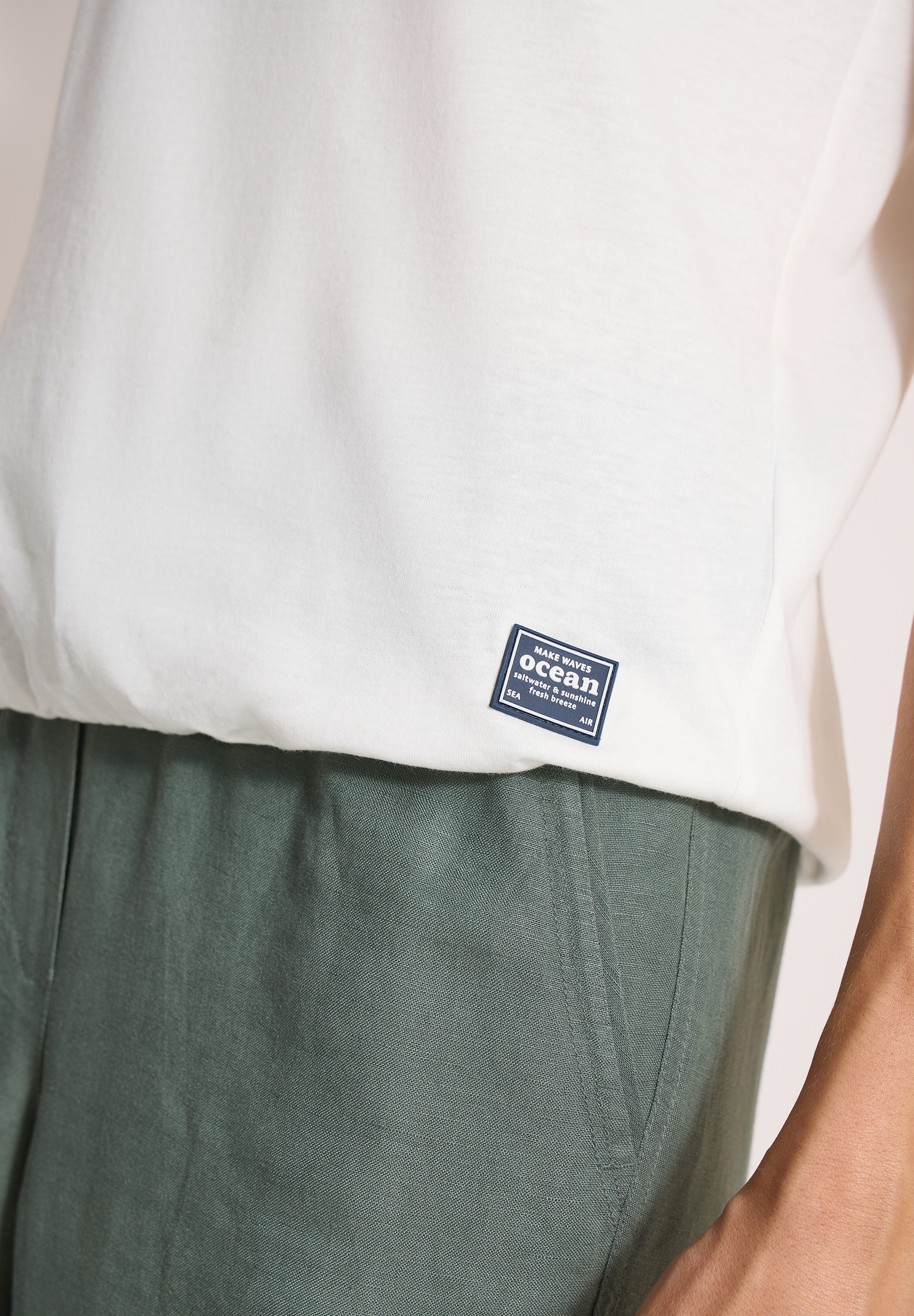 Cecil Kurzarmshirt Sommershirt mit Boatneck und Wording Print