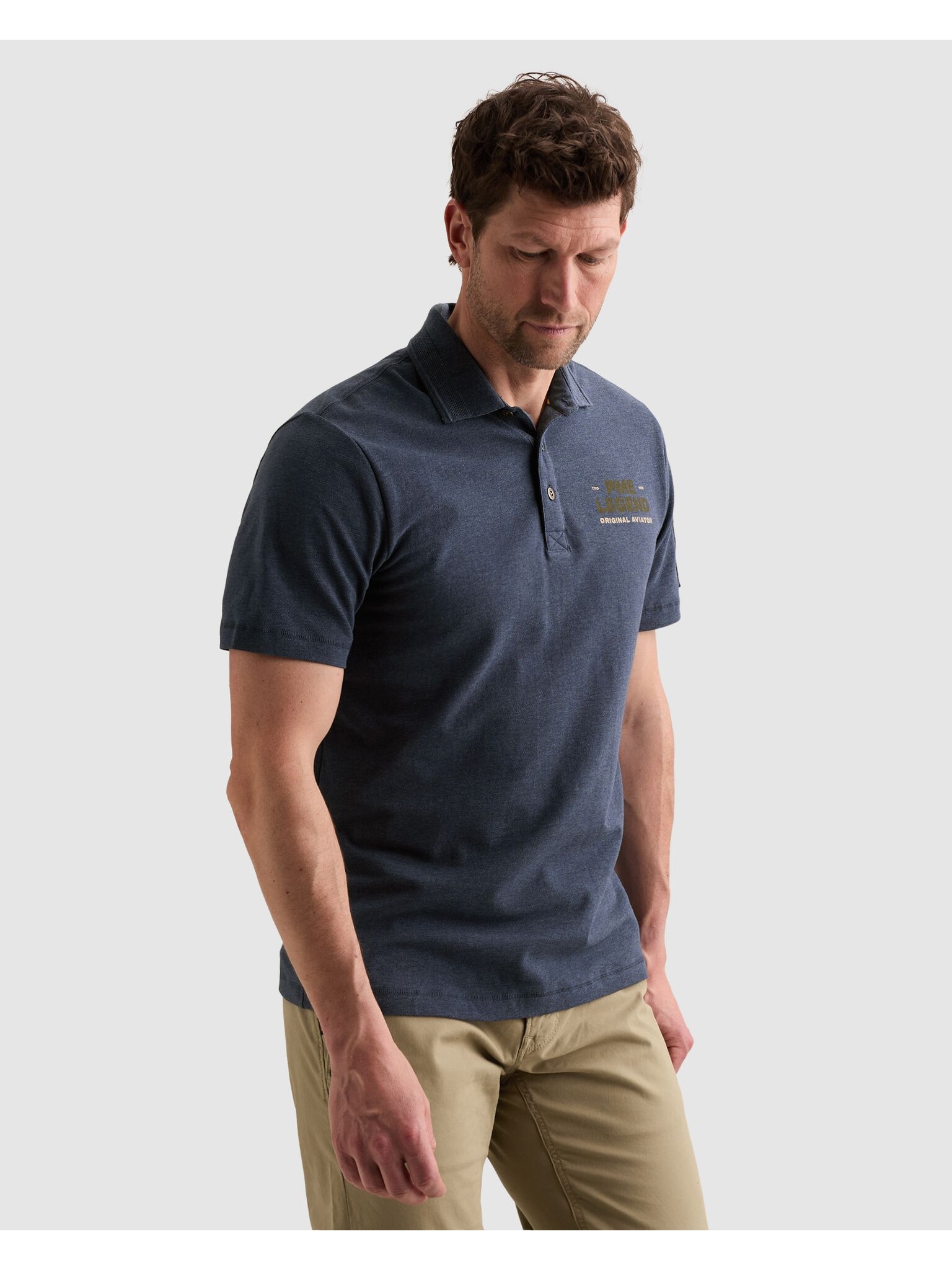 PME LEGEND Poloshirt Aufgesetzte Ärmeltasche mit Marken- Label