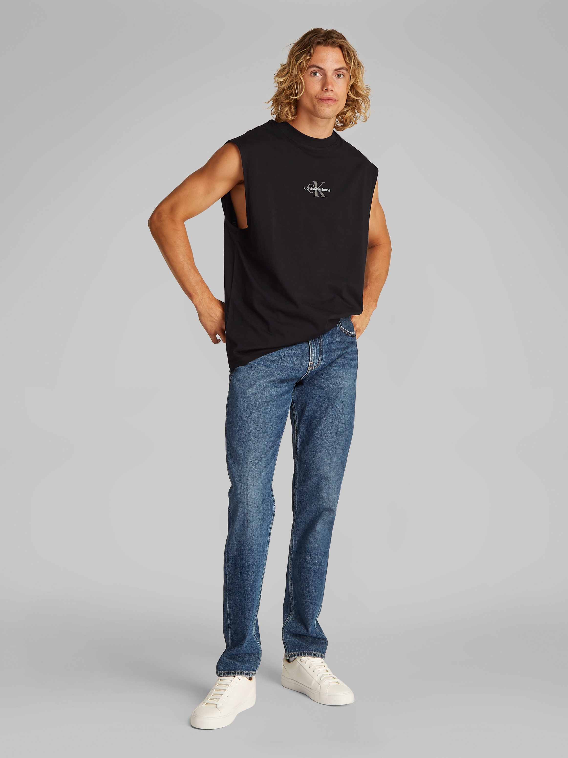 Calvin Klein Jeans Rundhalsshirt »MONOLOGO SLEEVELESS TEE«, mit Logostickerei
