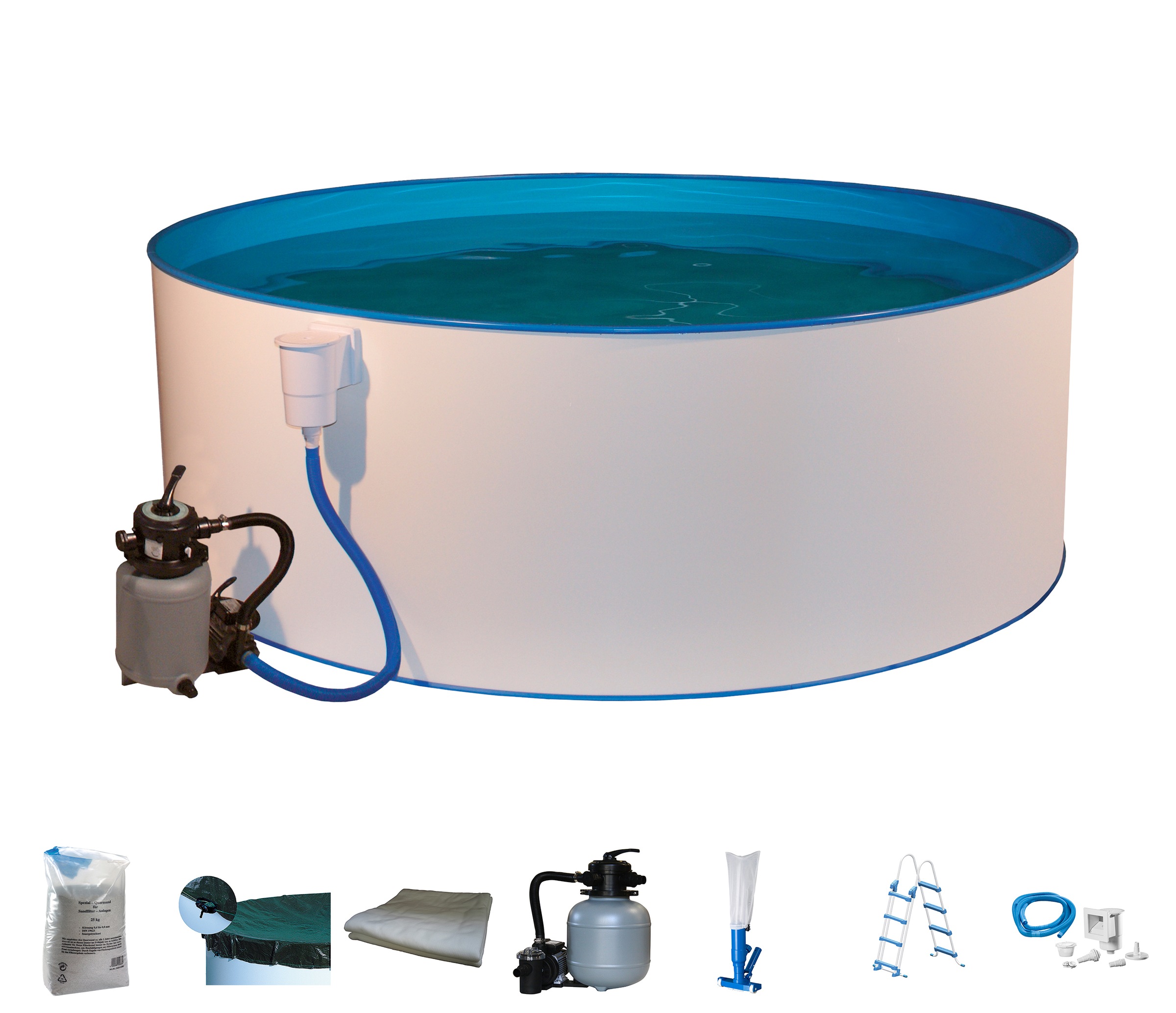 KONIFERA Rundpool »Milos II«, (Set), 8-tlg., ØxH: 360x110 cm