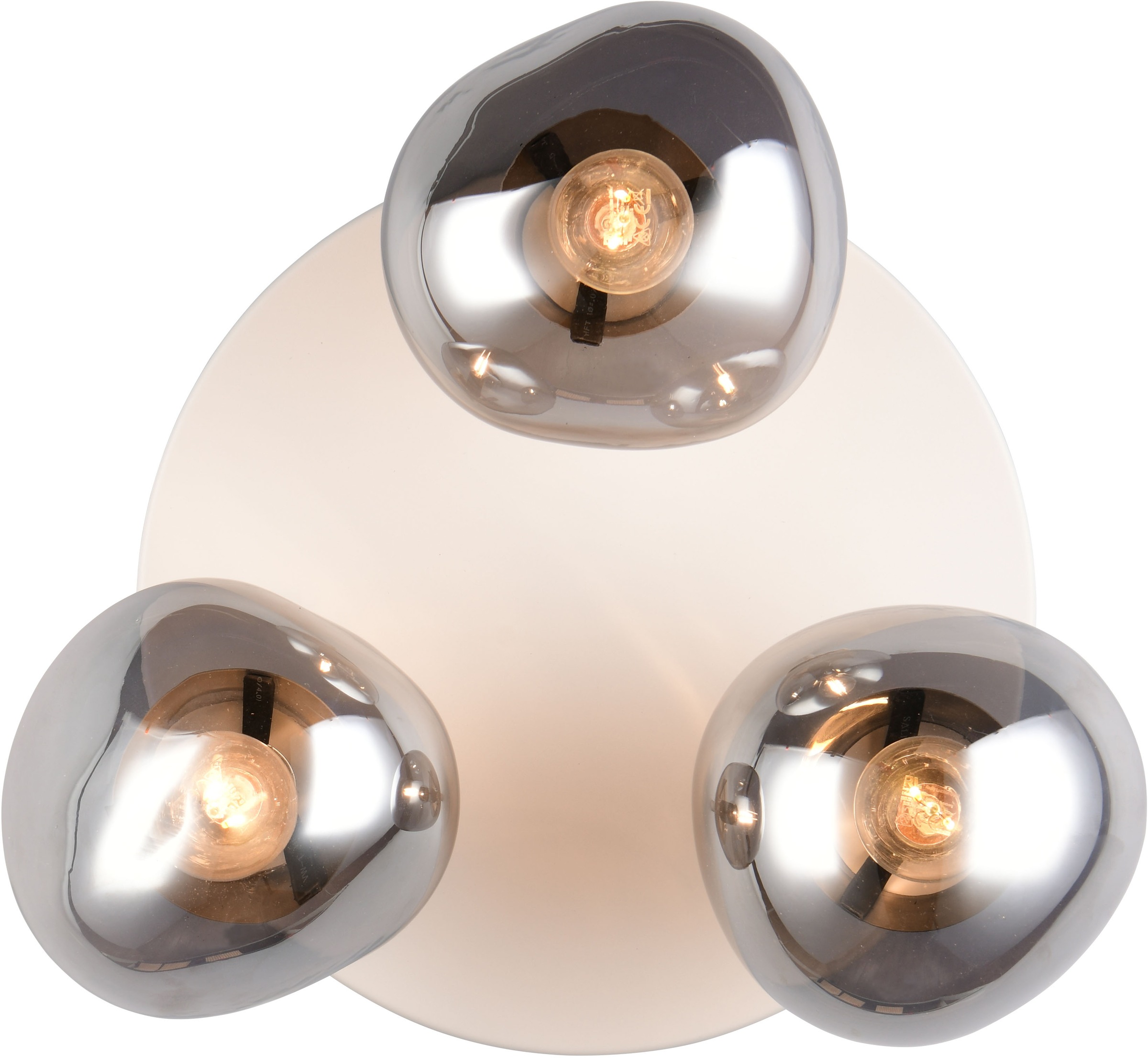s.Oliver Deckenleuchte »ANJELLA, Deckenlampe exkl 3x E14 max 10W, in warm grey + smoke Glas,«, 3 flammig, Leuchtmittel E14 | Leuchtmittel wechselbar, mit mundgeblasenen Glas Lampenschirmen in rauchgrau, Ø gesamt 40cm
