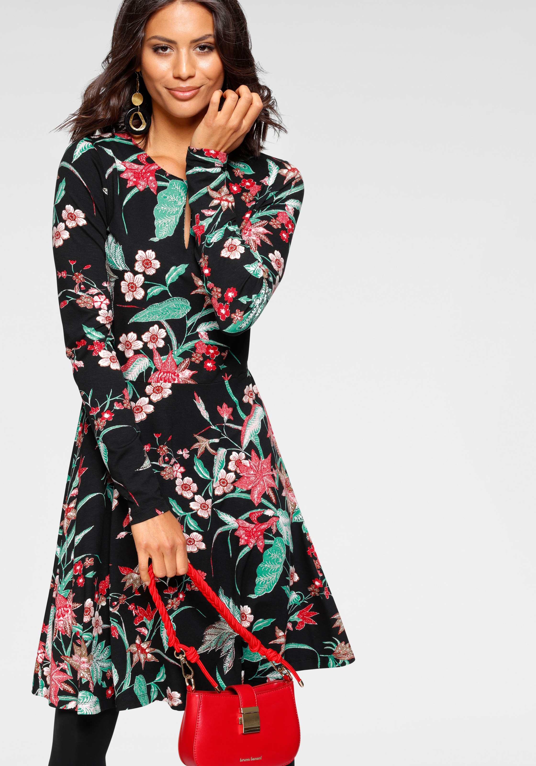 Laura Scott Jerseykleid, mit kleinem Schlitz am Ausschnitt