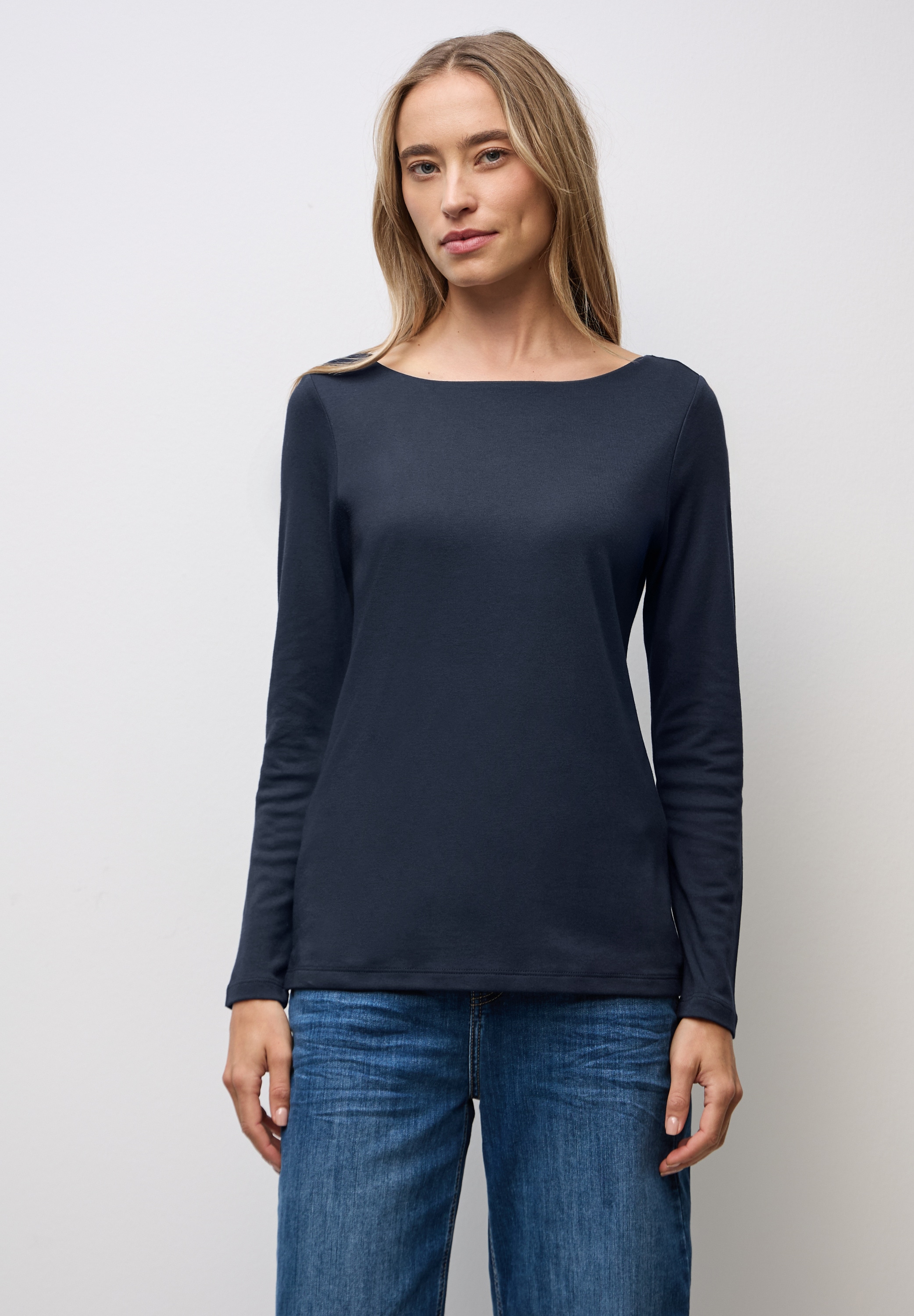 STREET ONE Langarmshirt »Style Lanea« mit U-Boot Ausschnitt