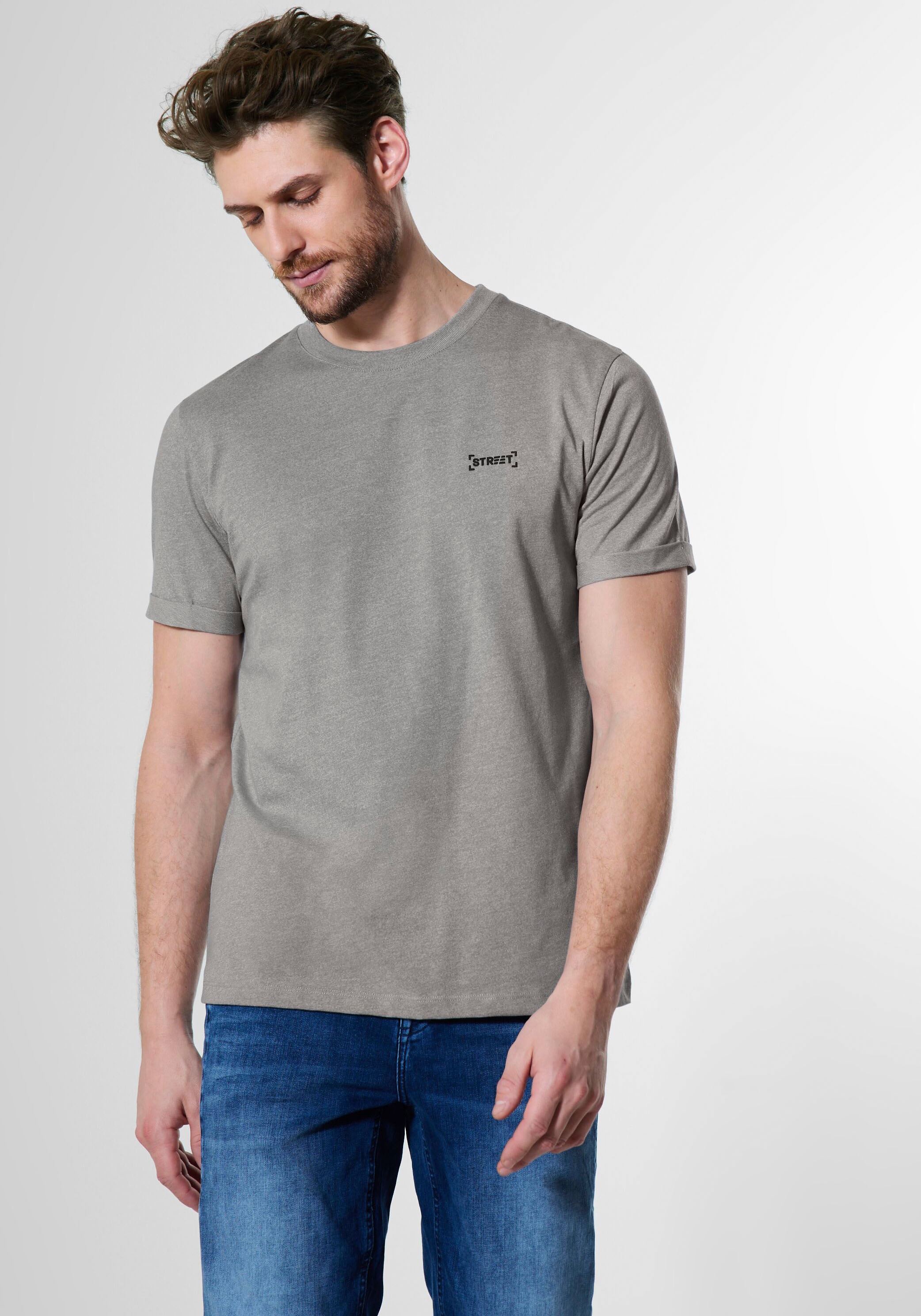 STREET ONE MEN T-Shirt, mit Markenlabel auf der Brust online shoppen bei  OTTO