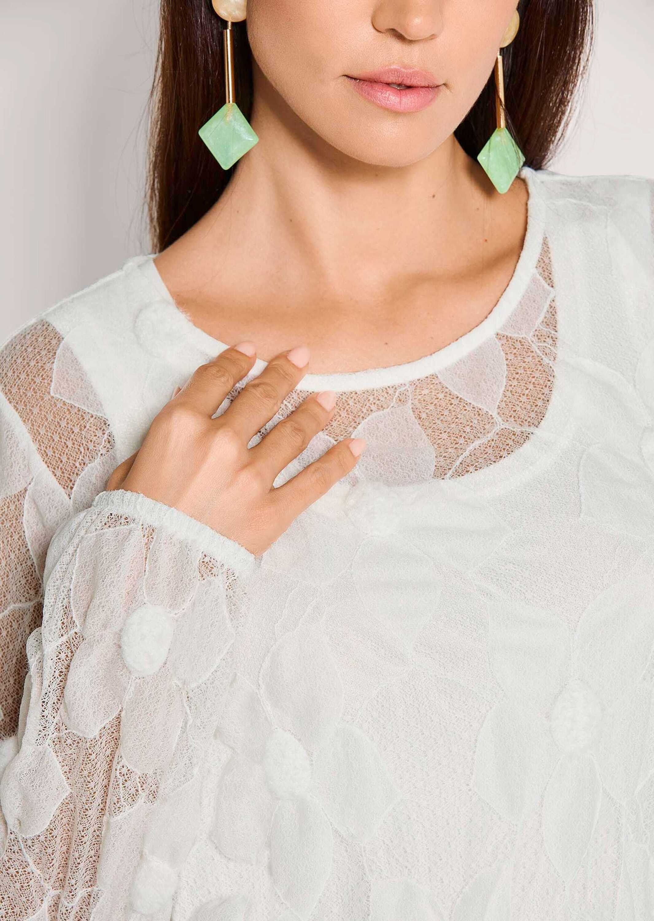 MADELEINE Langarmshirt »Spitzenbluse Elegantes Langarmshirt aus Spitze, transparent« Transparente Spitze