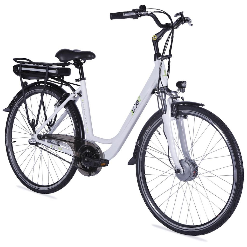 LLobe E-Bike »Metropolitan JOY weiß 8Ah«, 3 Gang, Frontmotor 250 W