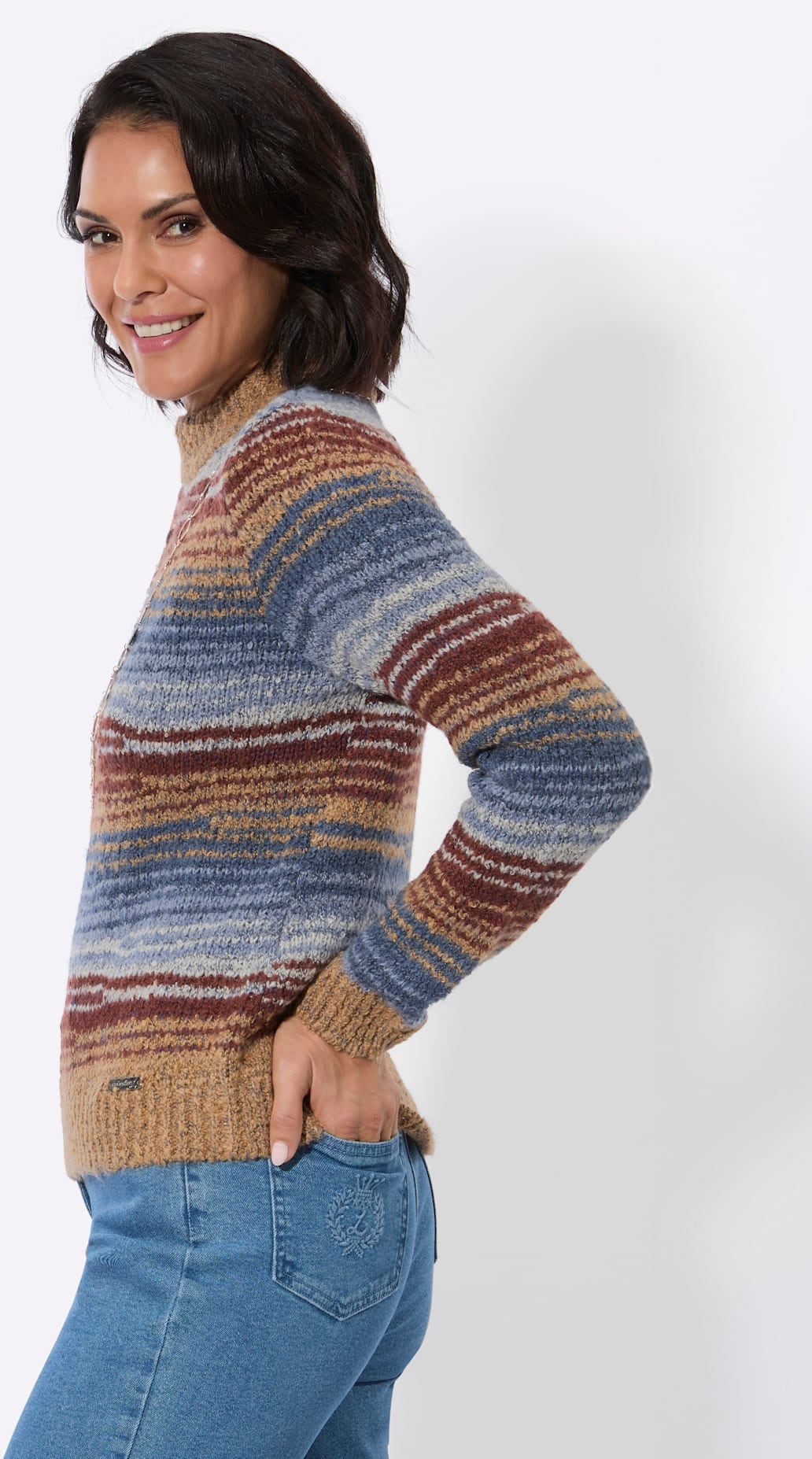 Casual Looks Stehkragenpullover »Bouclé-Pullover«