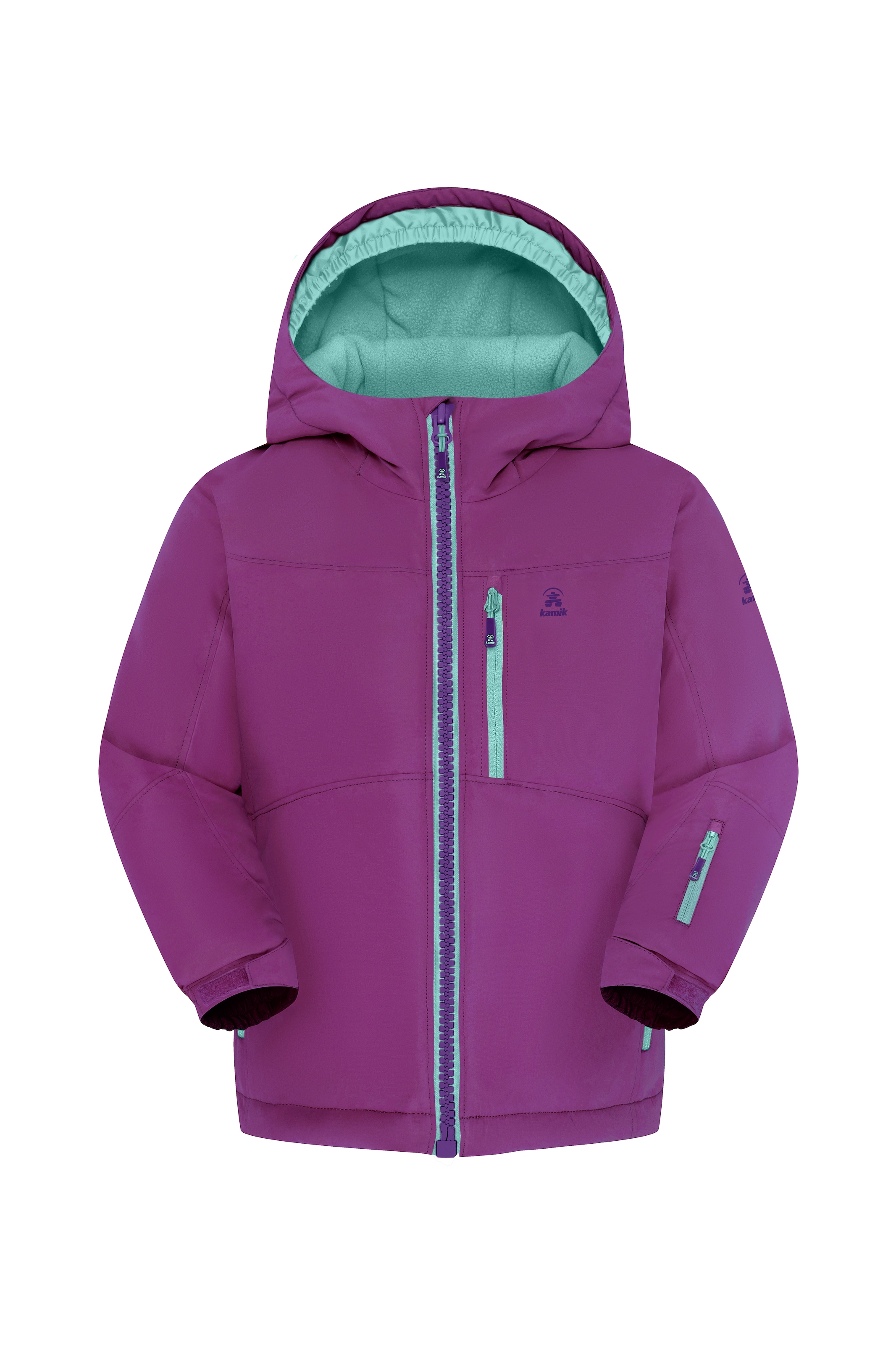 Kamik Winterjacke mit Kapuze für Kinder in lila, Größe 128