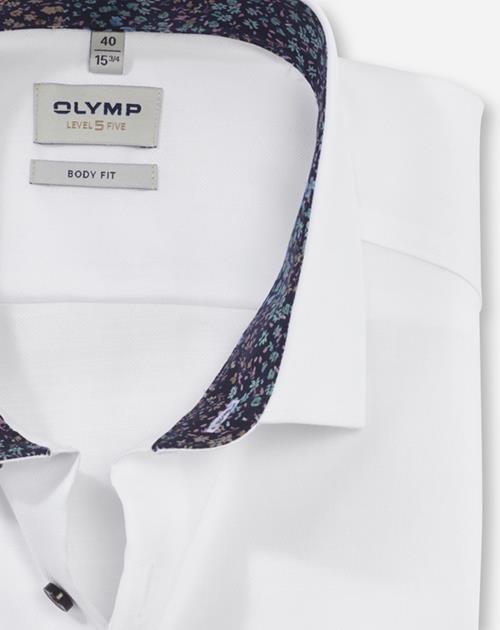 OLYMP Businesshemd »Level Five body fit«, mit floralen kontrastfarbigen Details