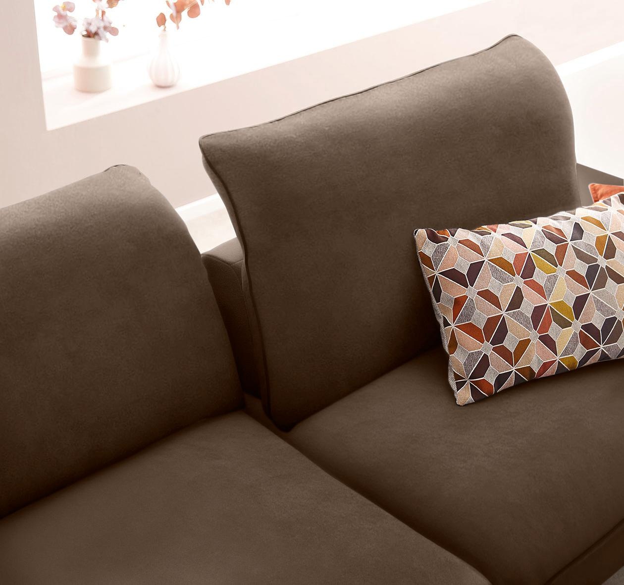W.SCHILLIG Ecksofa »enjoy&MORE, Designsofa, elegant und bequem, L-Form«, Sitztiefenverstellung, Füße schwarz pulverbeschichtet, Breite 294 cm