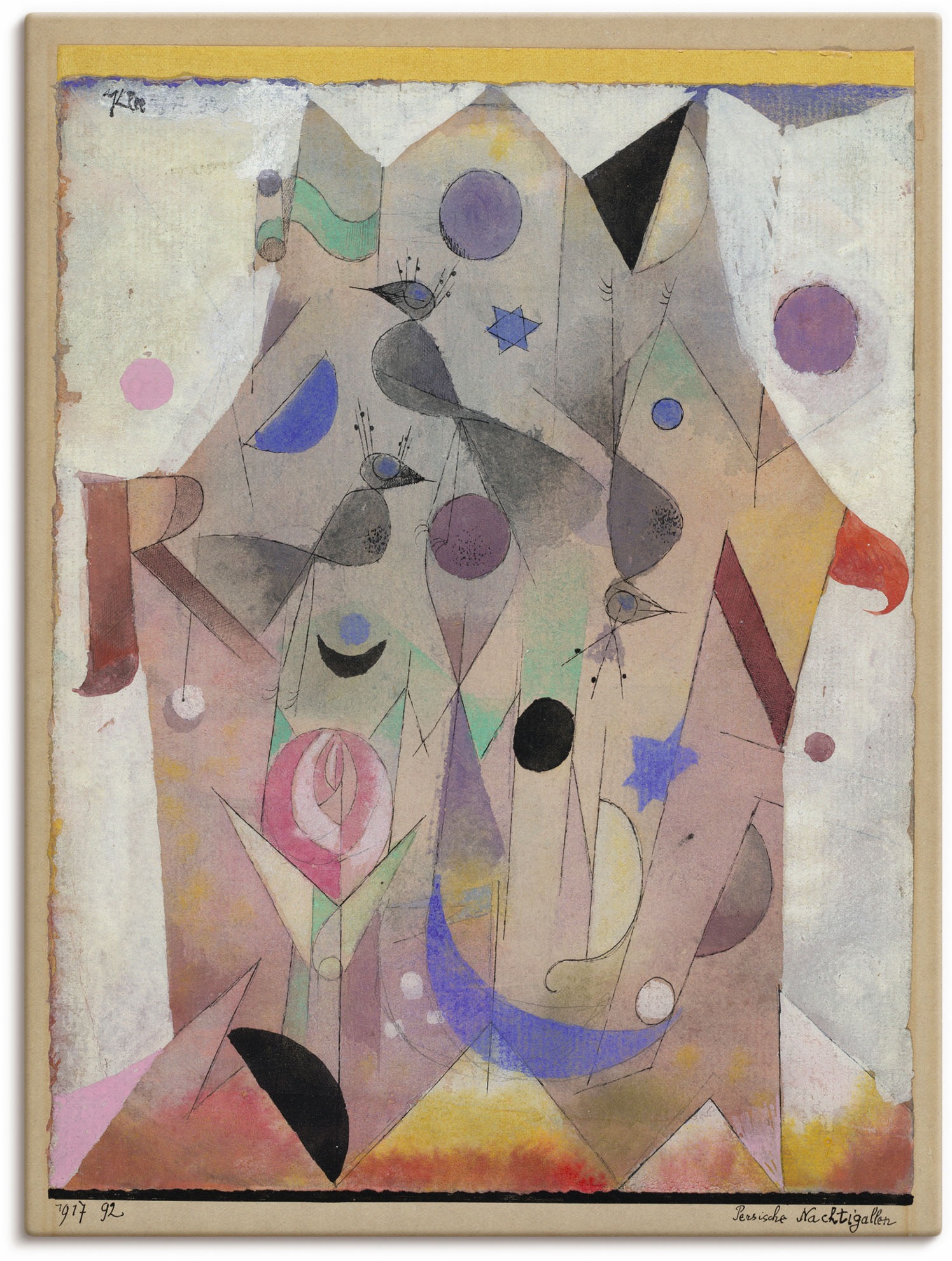 Artland Wandbild »Persische Nachtigallen. 1917«, Muster, (1 St.), in vielen Größen & Produktarten - Alubild / Outdoorbild für den Außenbereich, Leinwandbild, Poster, Wandaufkleber / Wandtattoo auch für Badezimmer geeignet