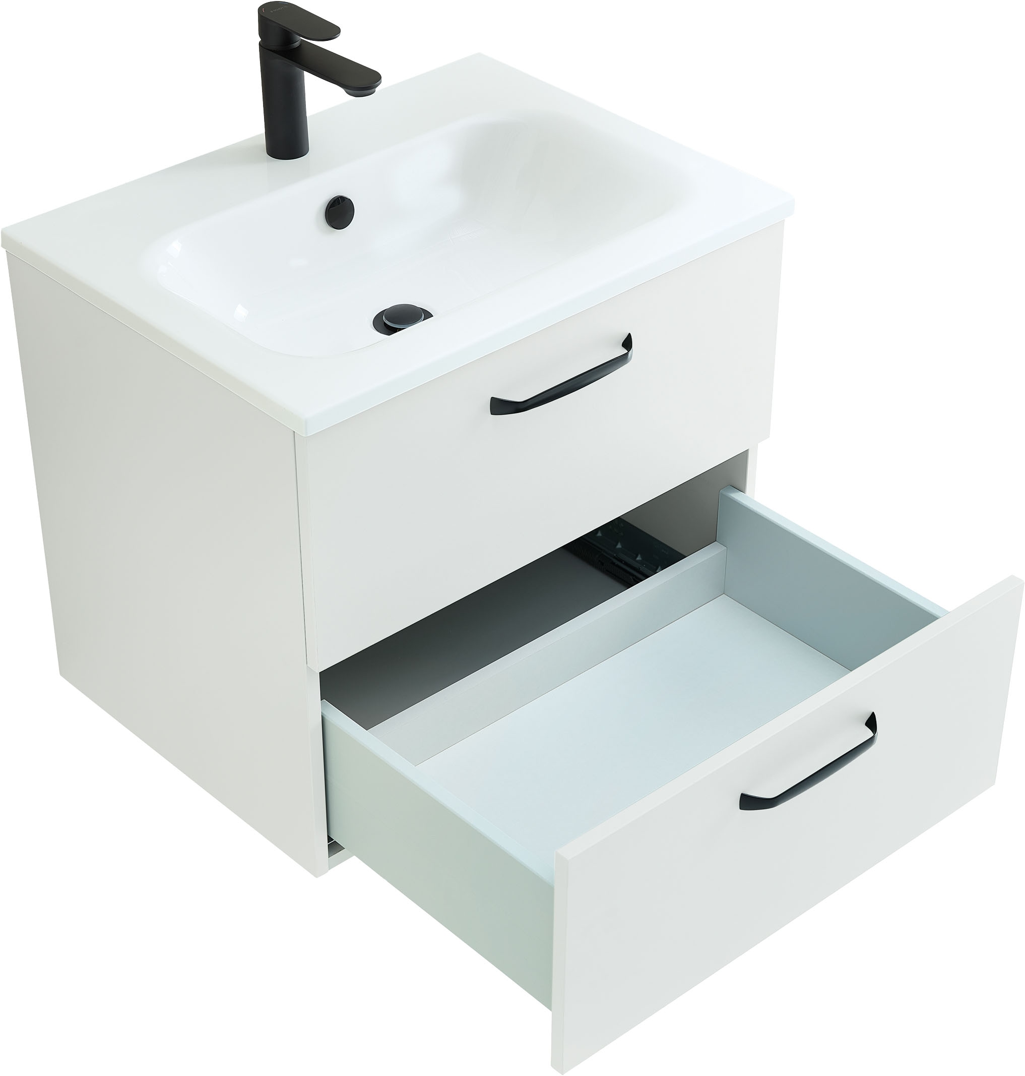 Saphir Badmöbel-Set »Quickset 500, Waschtischunterschrank mit Mineralmarmorwaschtisch« 2 Stk. tlg.