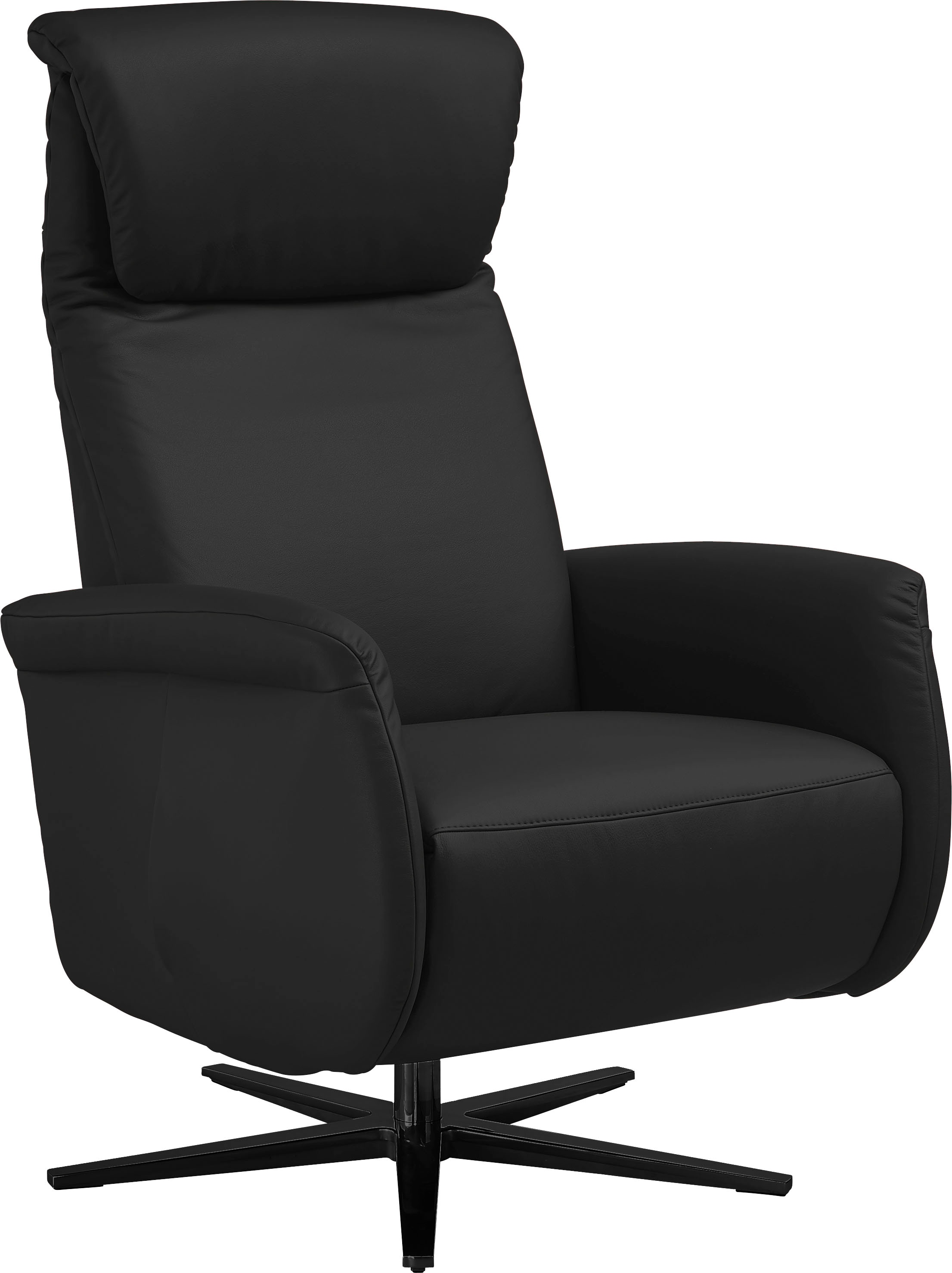 PLACES OF STYLE Relaxsessel »Cartore Fuß schwarz , manuelle oder motorische Verstellung mit Akku« drehbar, hochwertiger Kaltschaum, Drehsessel