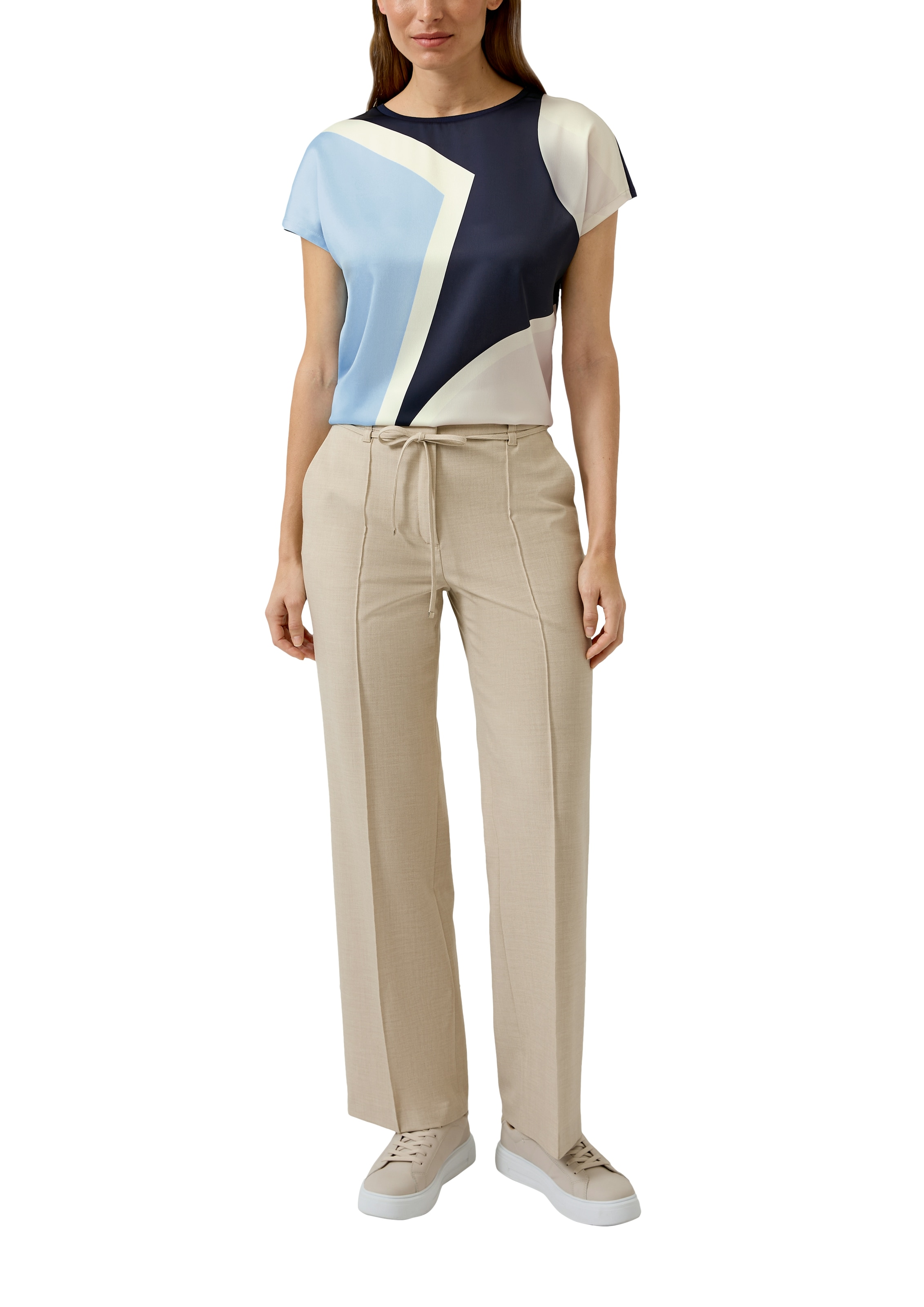 s.Oliver BLACK LABEL Rundhalsshirt mit grafischem Muster