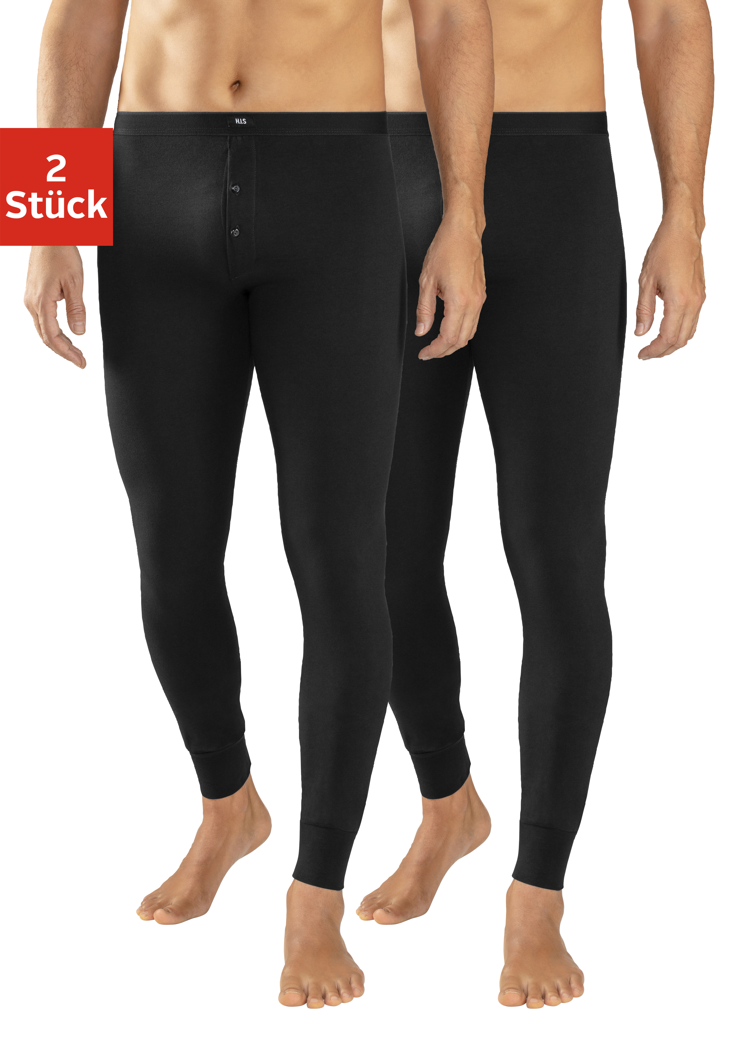 Lange Unterhose, (Packung, 2 St.), mit Bündchen am Bein