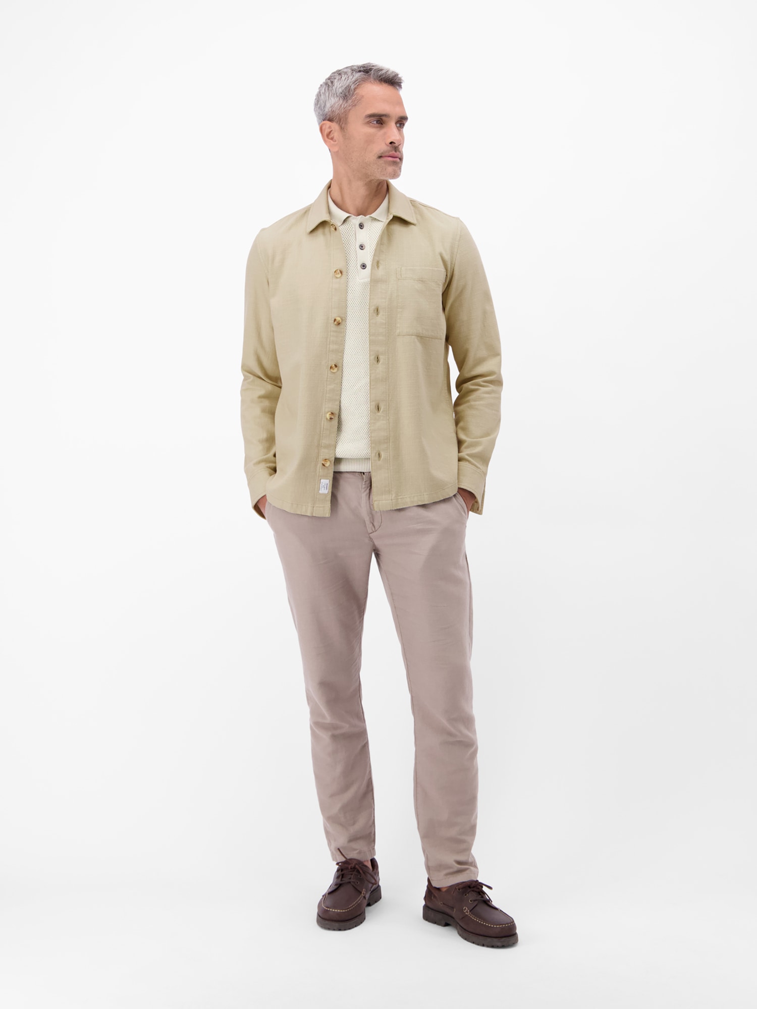 LERROS Langarmhemd »Overshirt aus 100 % Baumwolle, unifarben«