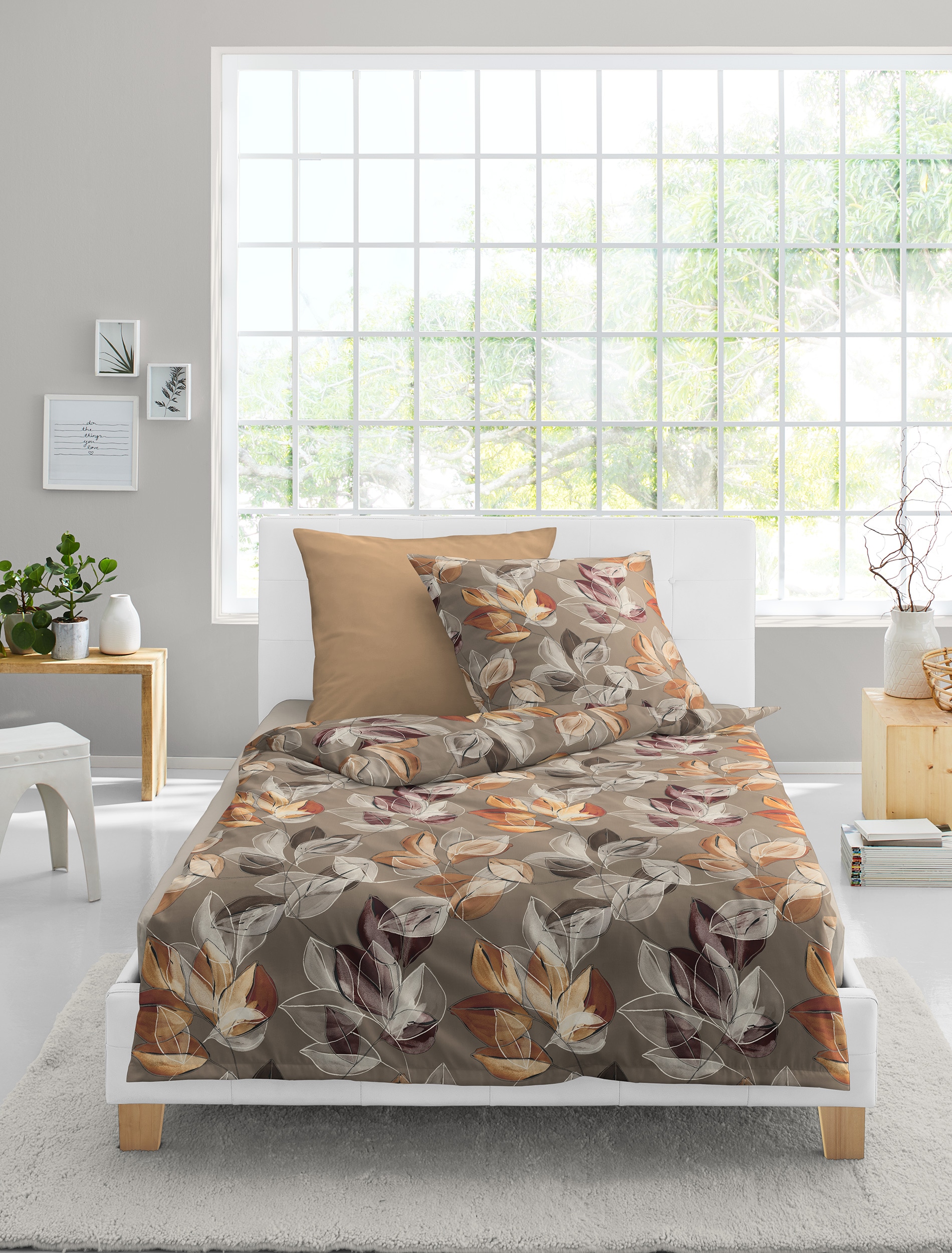 BIERBAUM Bettwäsche »4136« 2 Stk. tlg. Biber, 100 % Baumwolle, pflegeleicht, kuschelig weich