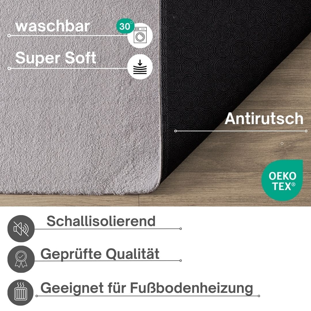 my home Teppich »Arabell, Kunstfellteppich, Felloptik, waschbar,« rechteckig 16 mm Höhe flauschig, kuschelig, Anti-Rutsch-Unterseite, Wohnzimmer, Schlafzimmer