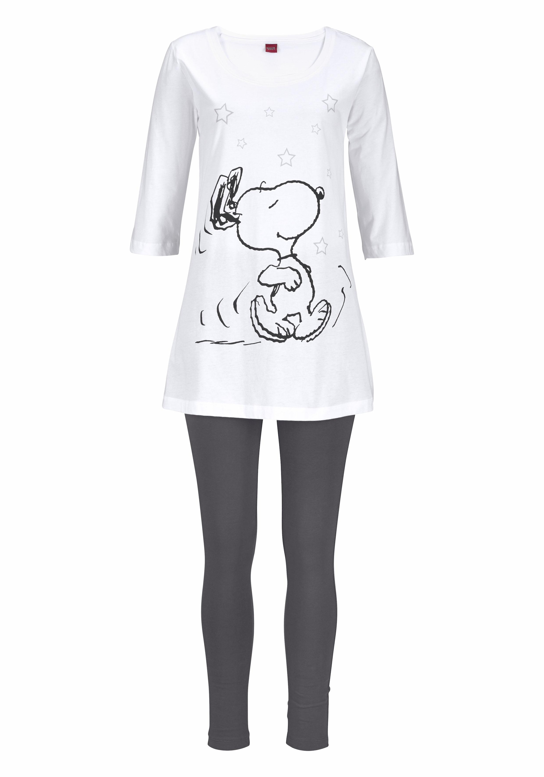 Druck mit legerem Pyjama, bei OTTOversand (2 Shirt 1 Snoopy Stück), mit und Peanuts Leggings tlg.,