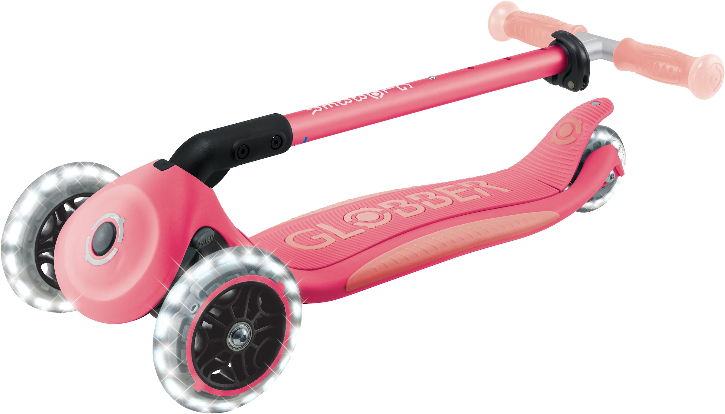 Globber Tretroller »ELITE GLOW LIGHTS, mit Leuchtrollen und Glow-Effekt«
