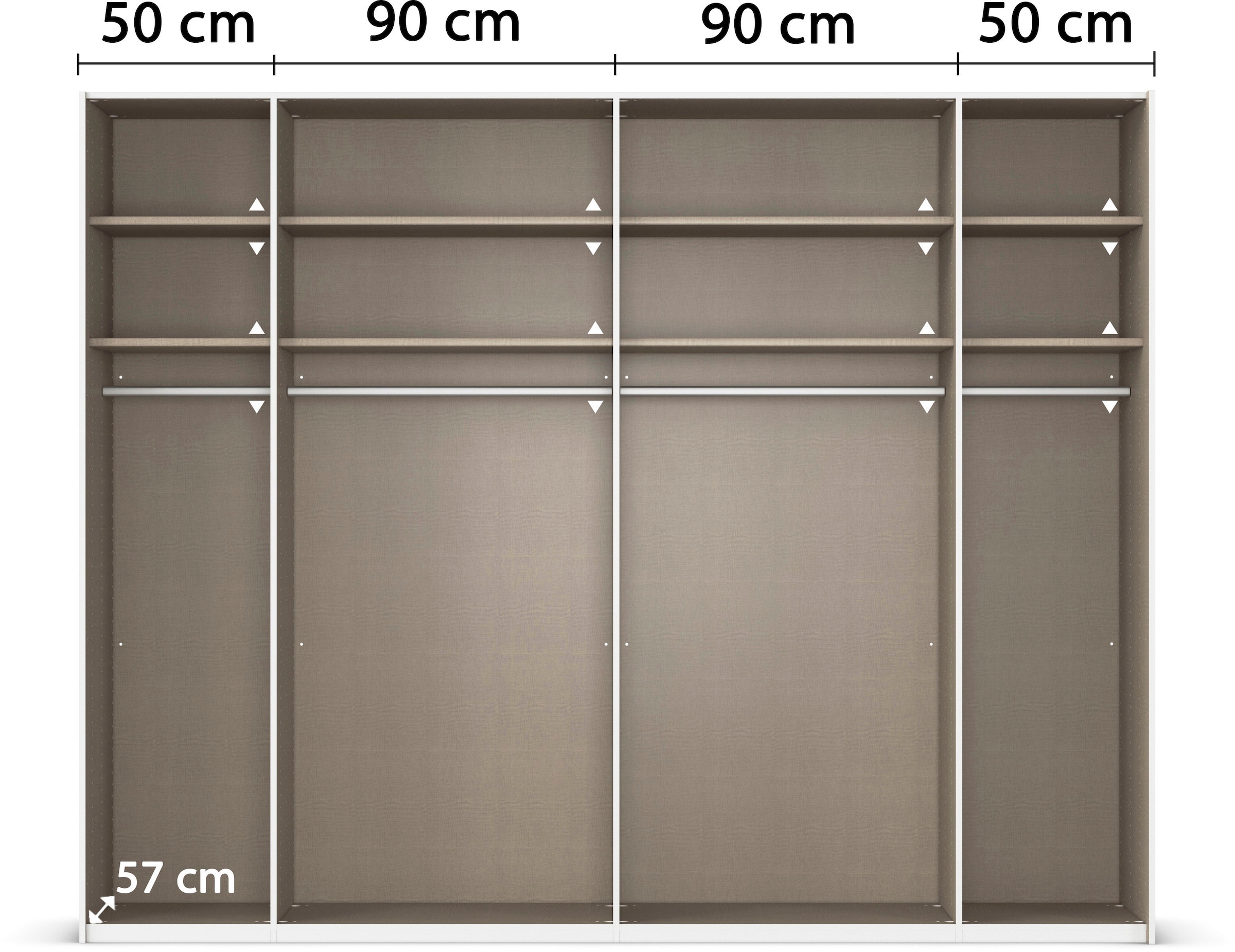rauch Schwebetürenschrank »Kleiderschrank Schrank Garderobe Wäscheschrank TEGIO«, mit hochwertigen Holzdekoraufleistung und Glasfront MADE IN GERMANY