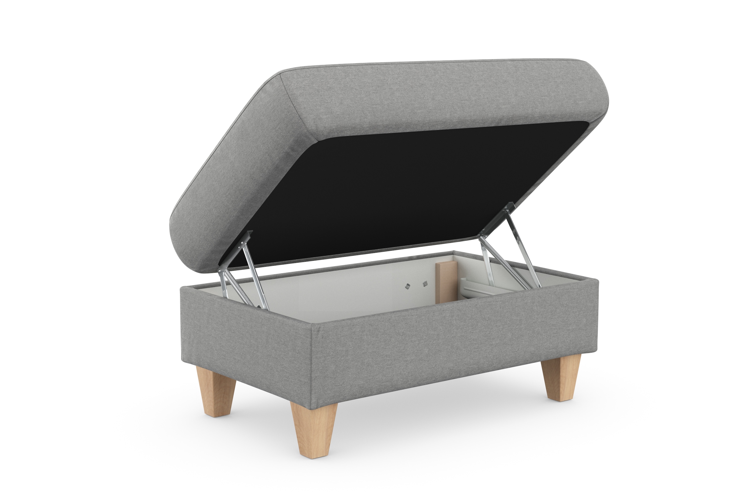 sit&more Stauraumhocker »Farö«, mit Stauraum und Federkern und naturfarbenen Füßen