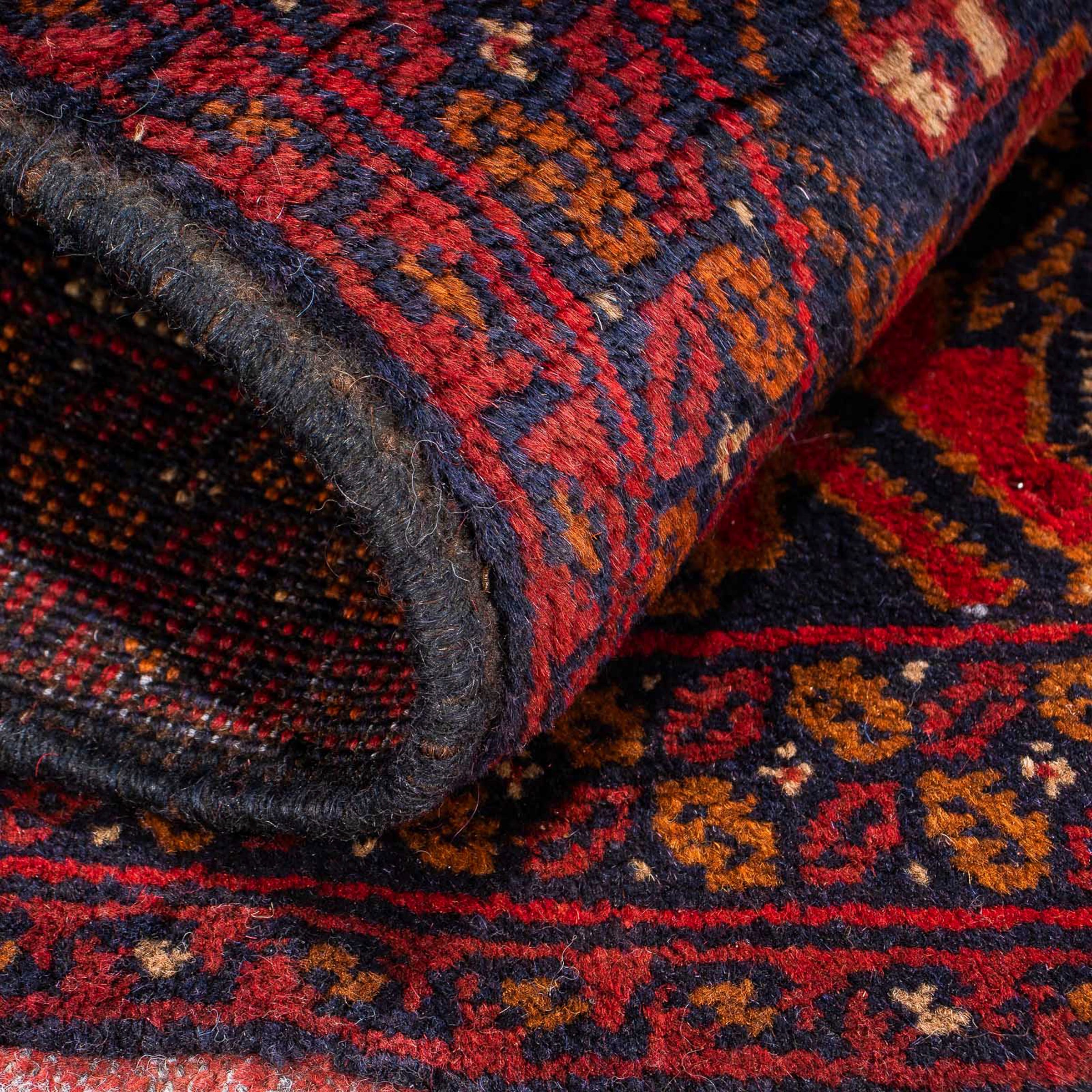 morgenland Orientteppich »Afghan - Kunduz - 102 x 52 cm - dunkelrot«, rechteckig, Wohnzimmer, Handgeknüpft, Einzelstück mit Zertifikat