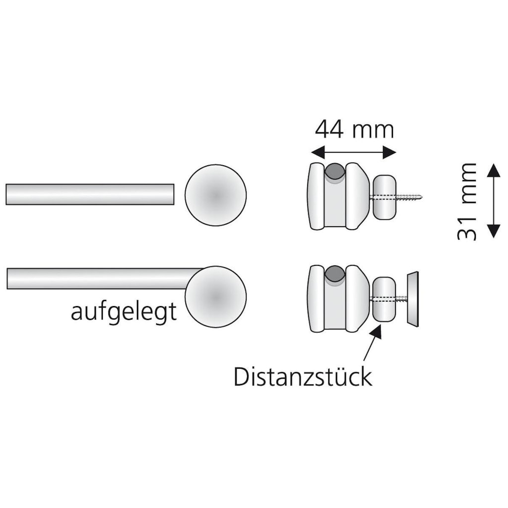 Liedeco Scheibenstange, 1 läufig-läufig, Fixmaß