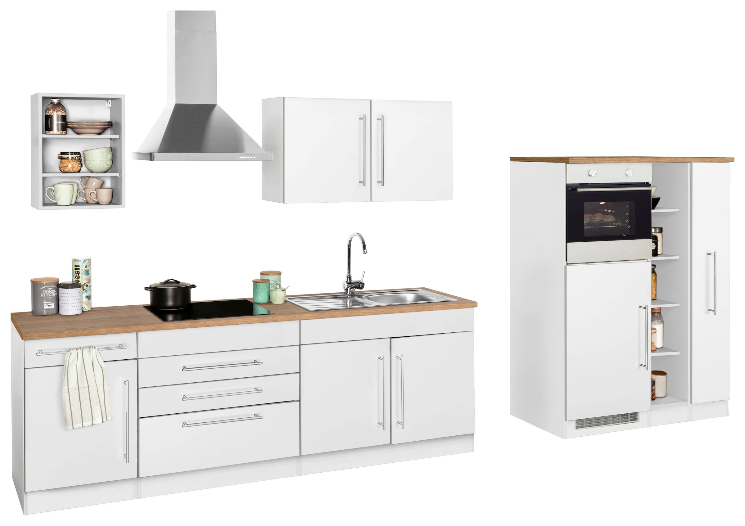 HELD MÖBEL Küchenzeile »Samos«, mit E-Geräten, Breite 350 cm online bei OTTO | Unterschränke