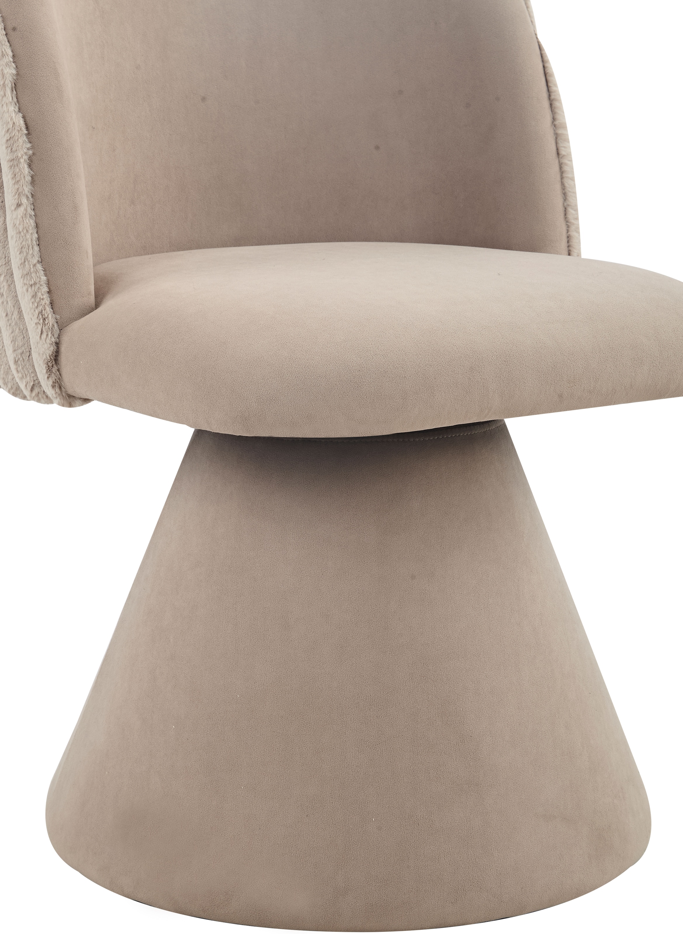 HELA Esszimmerstuhl »BARI I Drehstuhl« (Set) 1 Stk.360° drehbar, Polsterfuß, Materialkombi, Außen Felloptik Innen Velvet