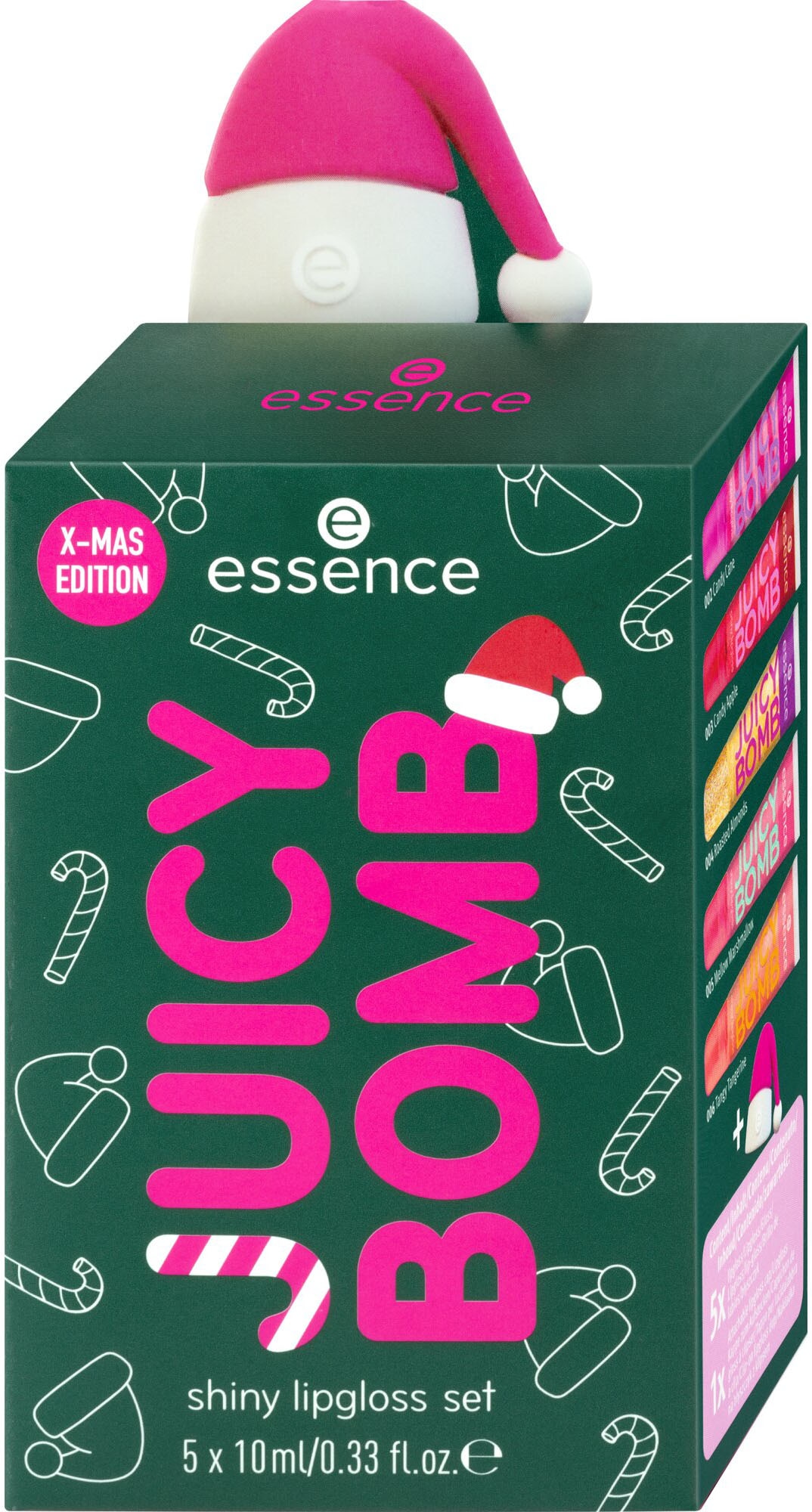 Essence Lipgloss-Set »JUICY BOMB Xmas edition shiny lipgloss set«, (Set, 6 tlg.), mit fruchtuger Variante